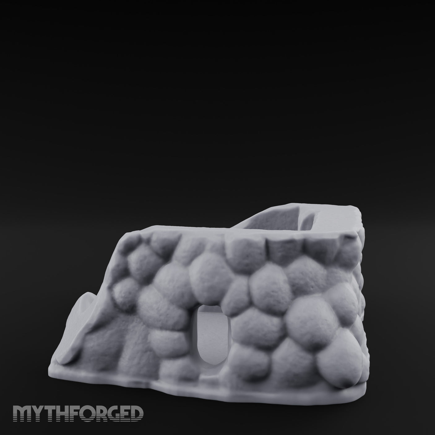 Cobblestone-Arched Stair-Flanked Underground Cellar Entrance Miniature for Dungeons and Dragons, Pathfinder or other TTRPGs