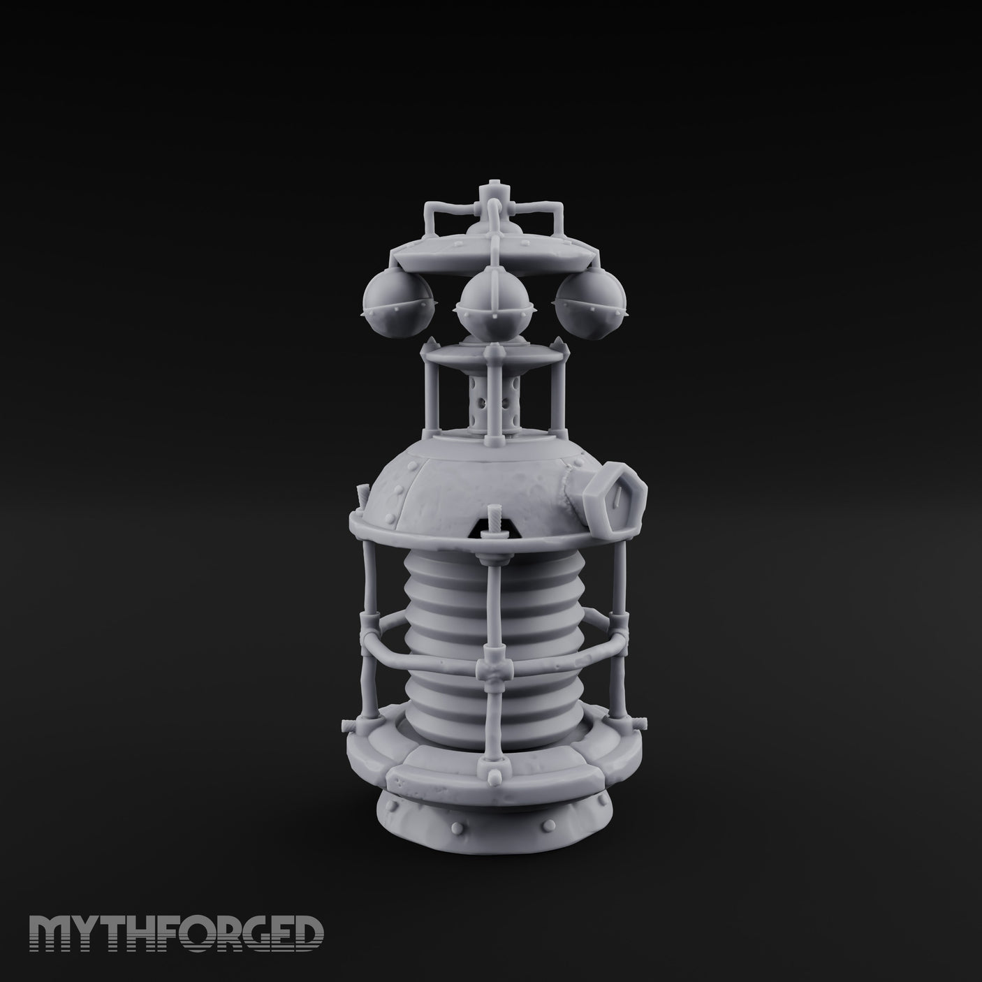 Coil-Wrapped Orb-Crowned Arcane Generator Miniature for Dungeons and Dragons, Pathfinder or other TTRPGs