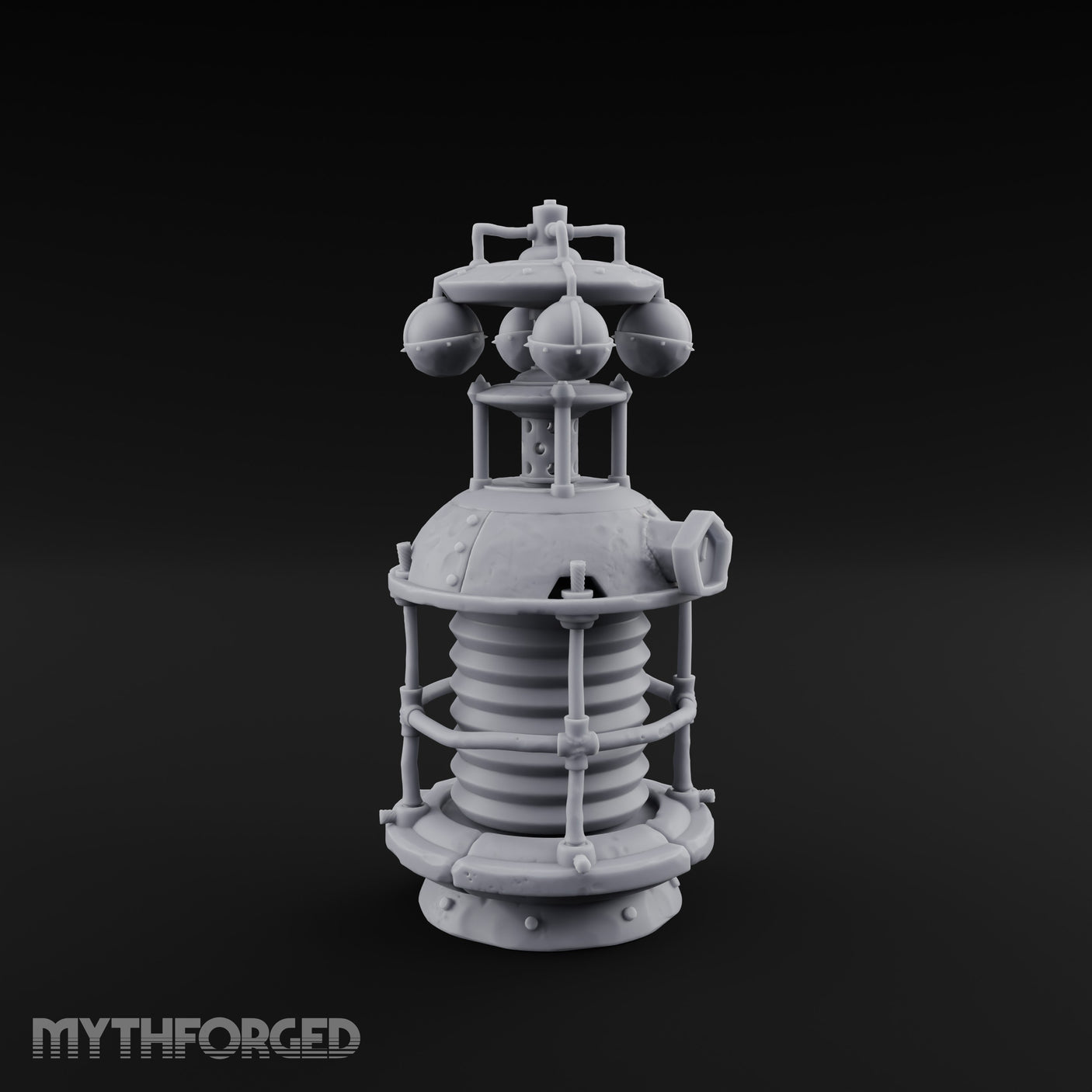 Coil-Wrapped Orb-Crowned Arcane Generator Miniature for Dungeons and Dragons, Pathfinder or other TTRPGs