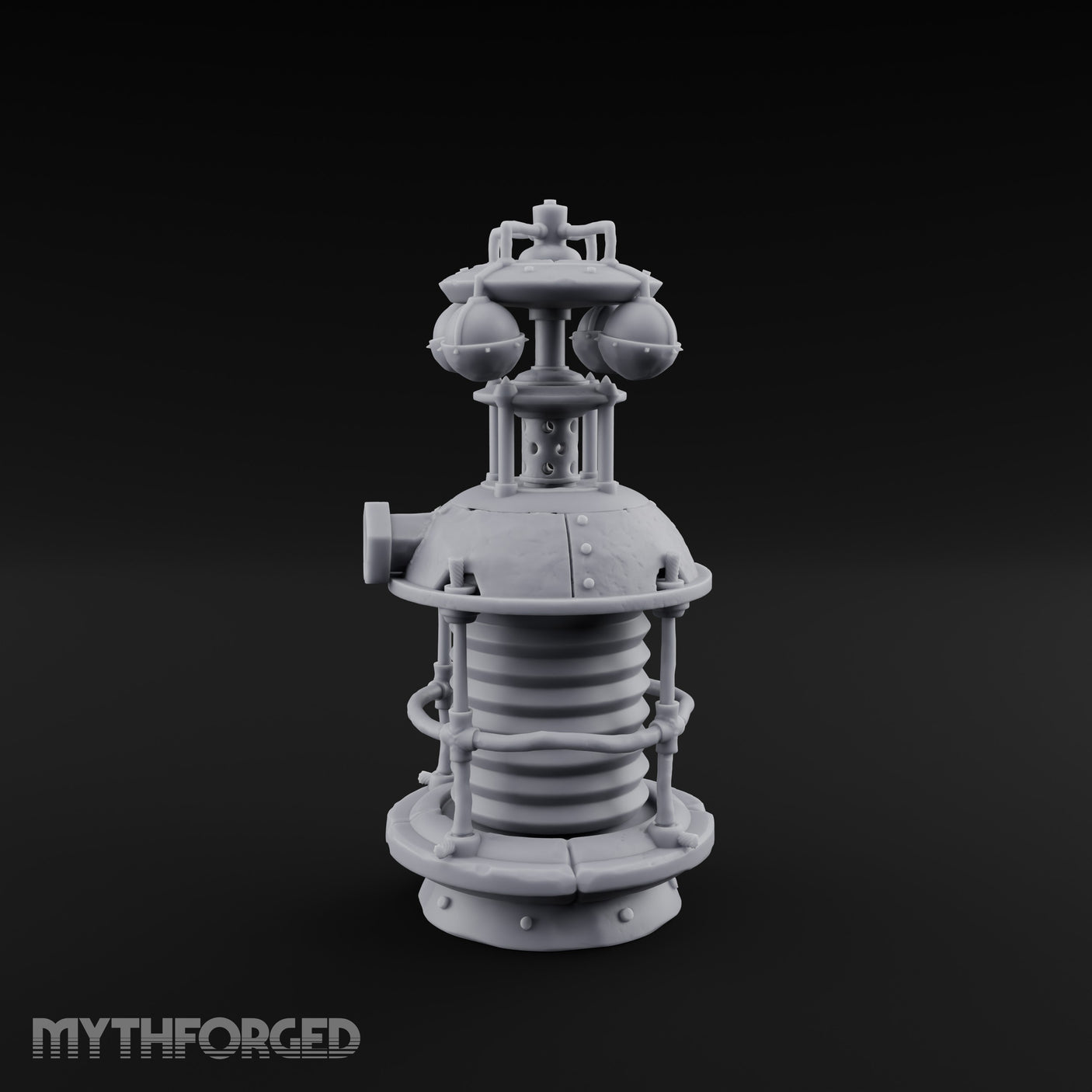 Coil-Wrapped Orb-Crowned Arcane Generator Miniature for Dungeons and Dragons, Pathfinder or other TTRPGs
