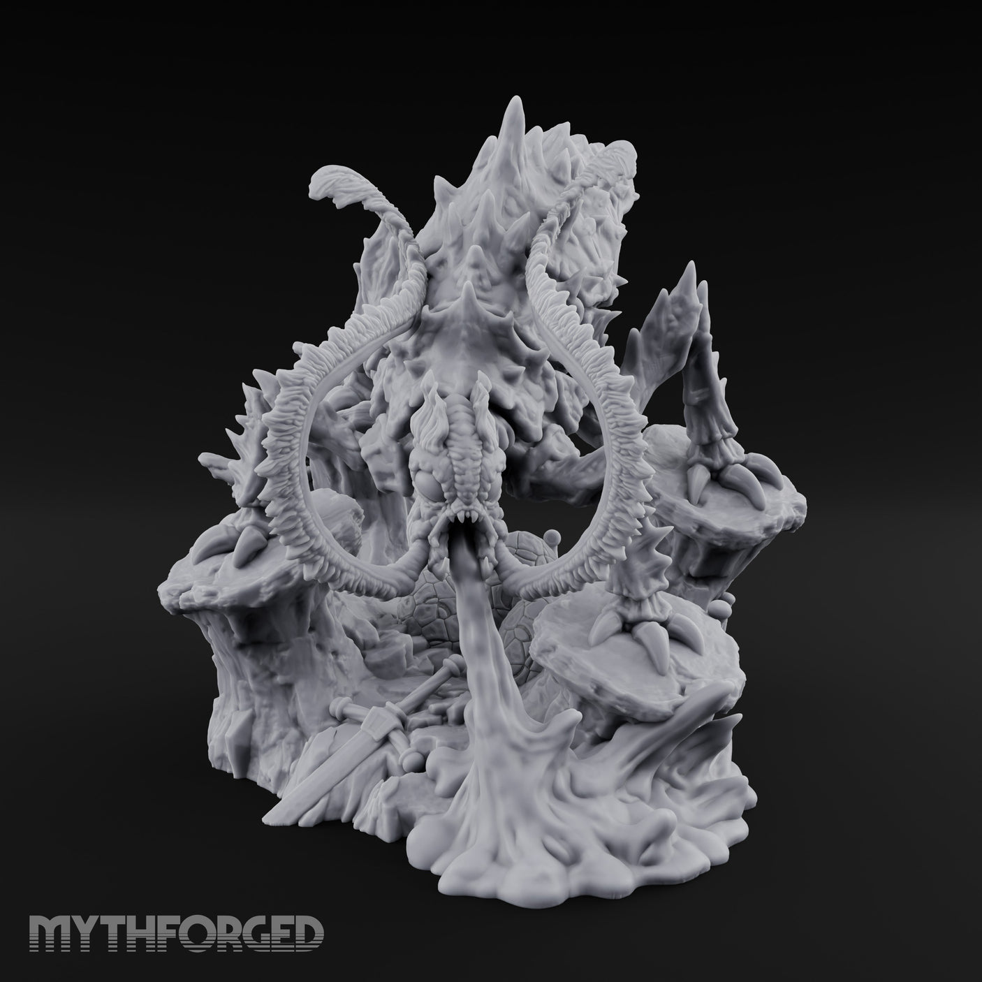 Coiling And Consuming Rust Monster Matriarch Miniature for Dungeons and Dragons, Pathfinder or other TTRPGs
