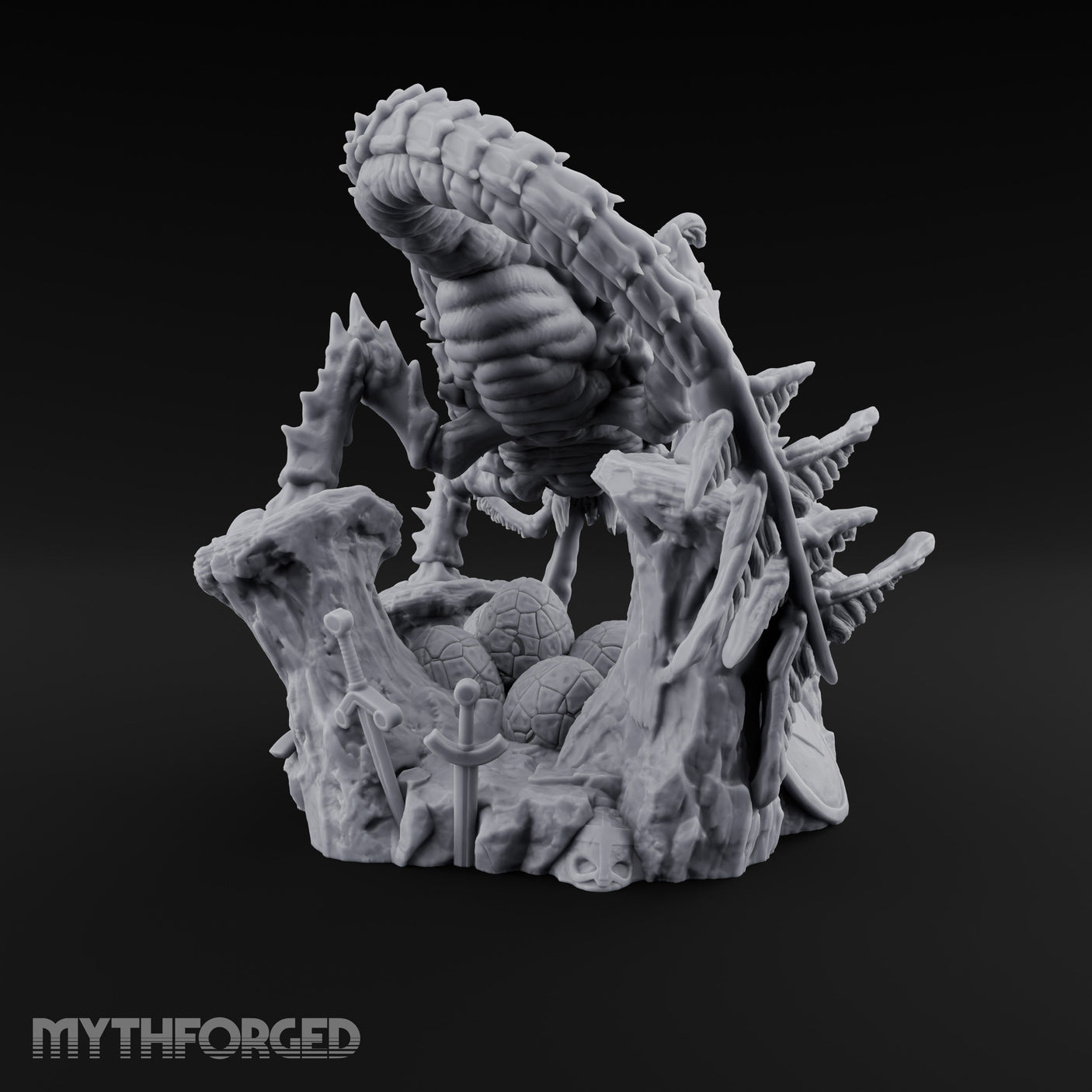 Coiling And Consuming Rust Monster Matriarch Miniature for Dungeons and Dragons, Pathfinder or other TTRPGs