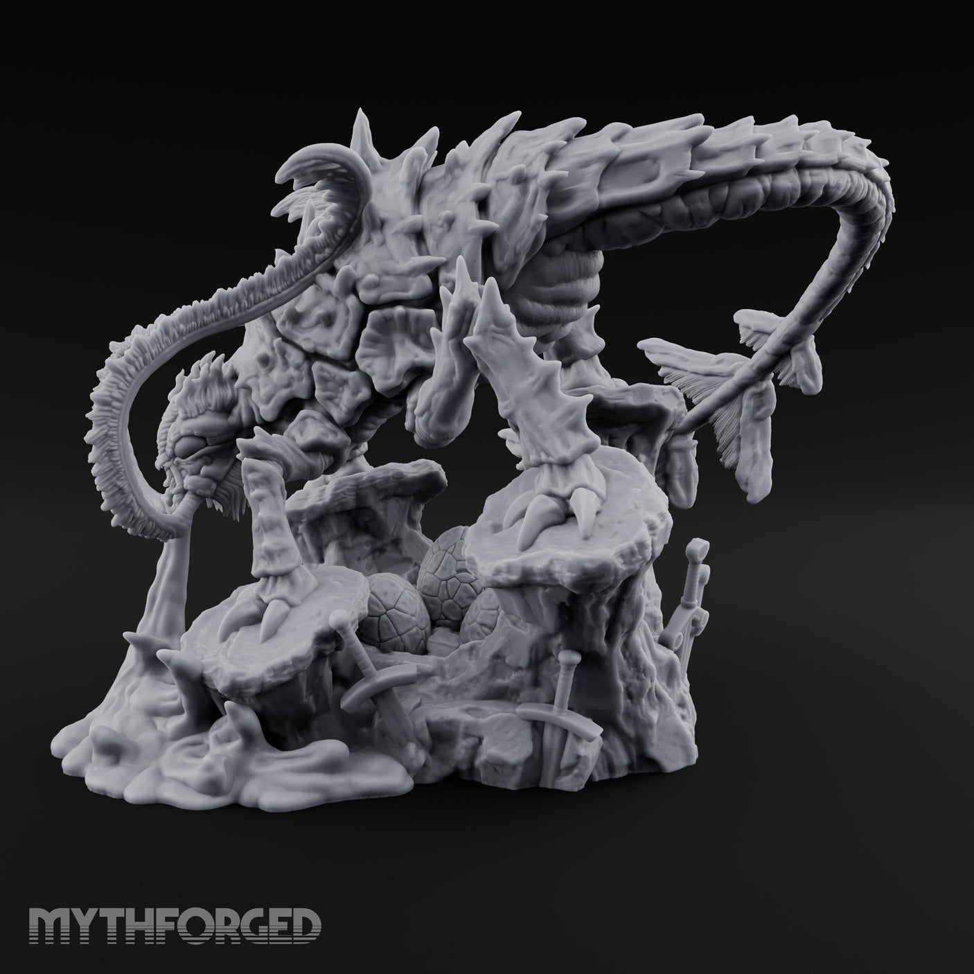 Coiling And Consuming Rust Monster Matriarch Miniature for Dungeons and Dragons, Pathfinder or other TTRPGs