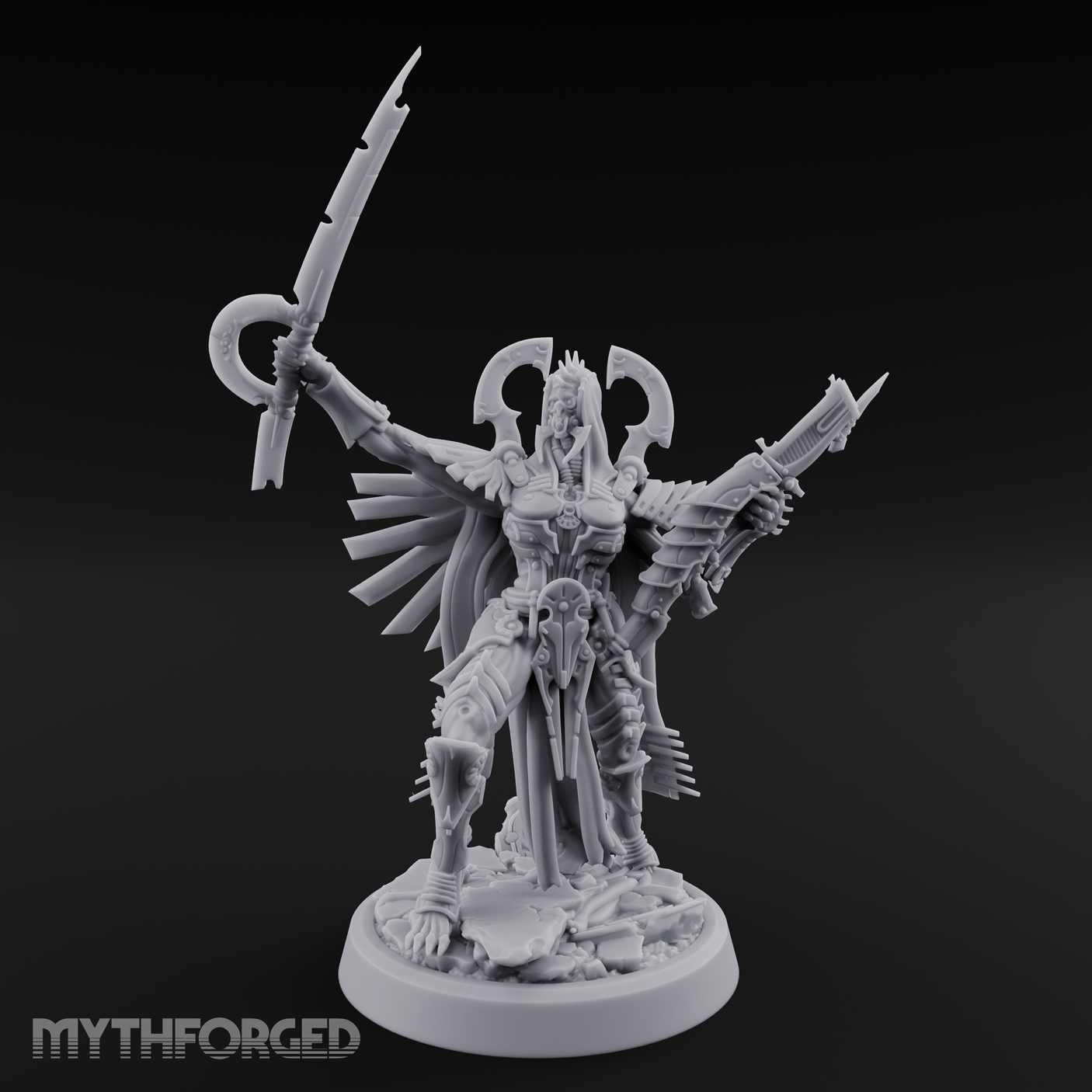 Arms Spread Corpse Fleet Commander Miniature for Dungeons and Dragons, Pathfinder or other TTRPGs
