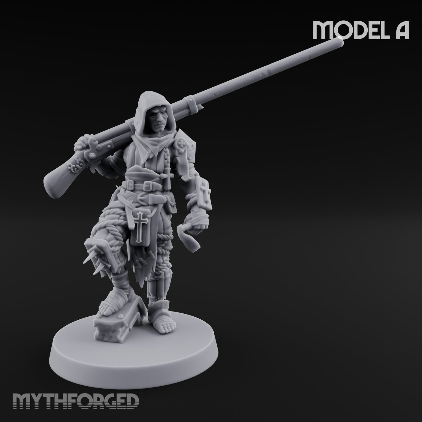 Cone Hatted Robed Human Pilgrim A Miniature for Dungeons and Dragons, Pathfinder or other TTRPGs