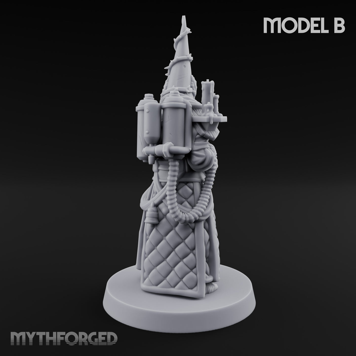 Cone Hatted Robed Human Pilgrim B Miniature for Dungeons and Dragons, Pathfinder or other TTRPGs
