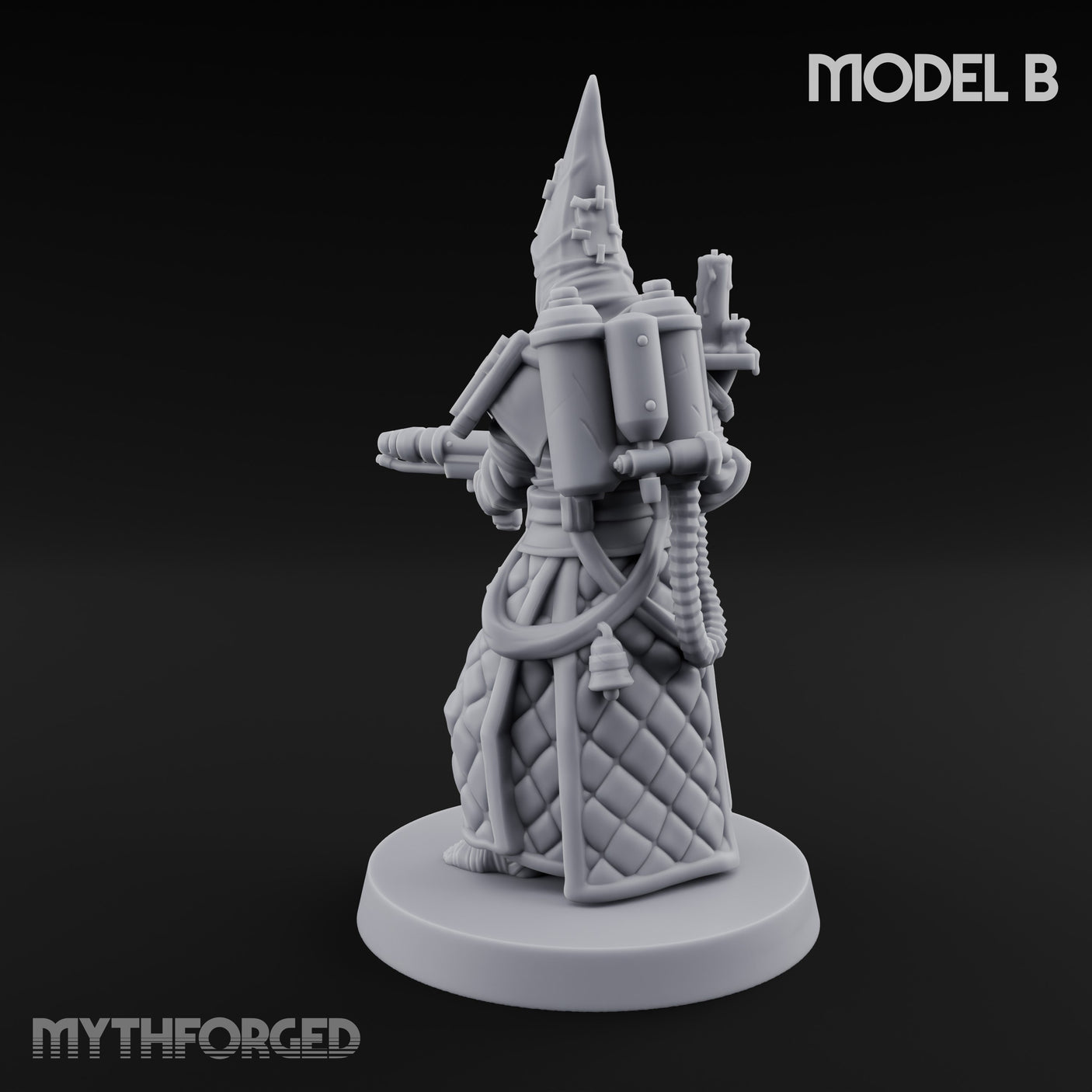 Cone Hatted Robed Human Pilgrim B Miniature for Dungeons and Dragons, Pathfinder or other TTRPGs