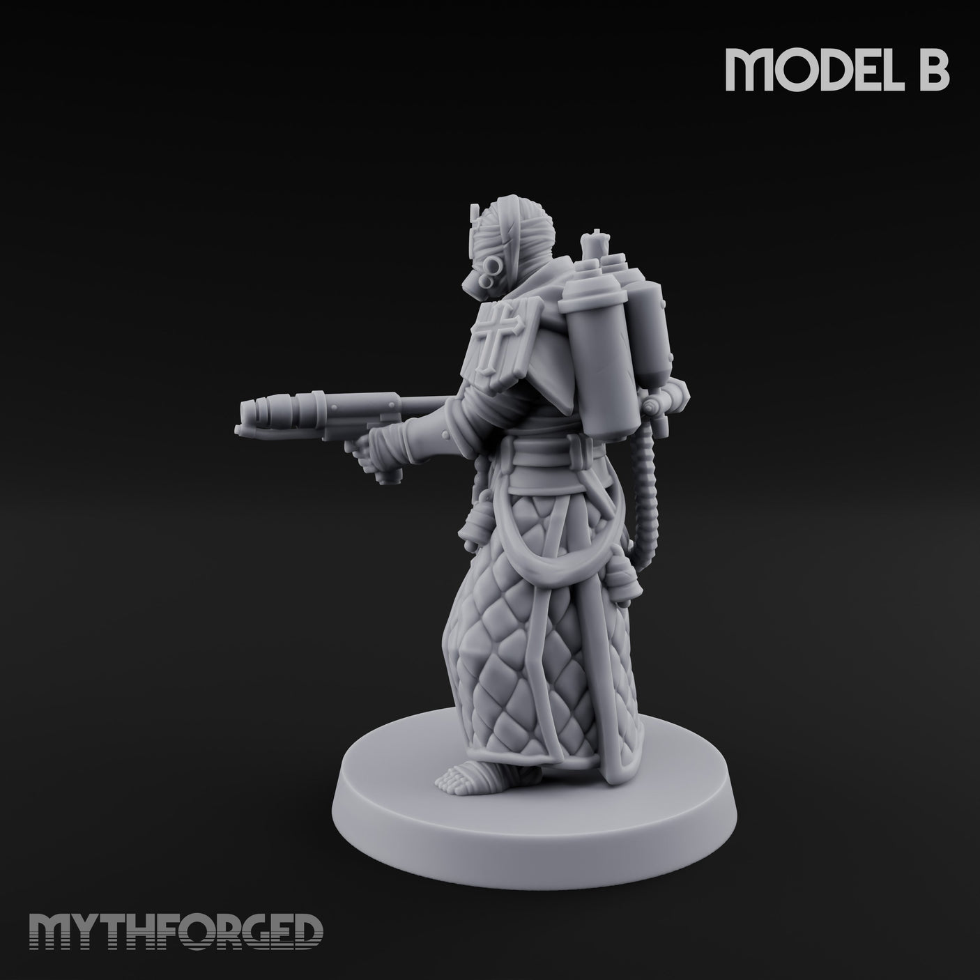 Cone Hatted Robed Human Pilgrim B Miniature for Dungeons and Dragons, Pathfinder or other TTRPGs