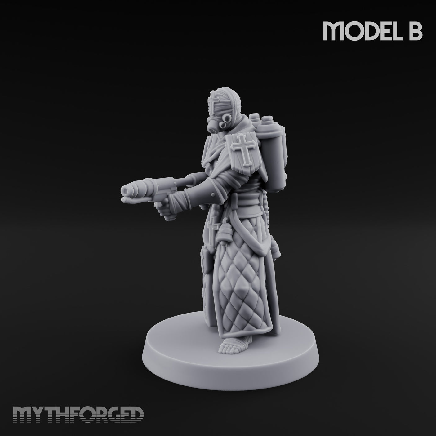 Cone Hatted Robed Human Pilgrim B Miniature for Dungeons and Dragons, Pathfinder or other TTRPGs