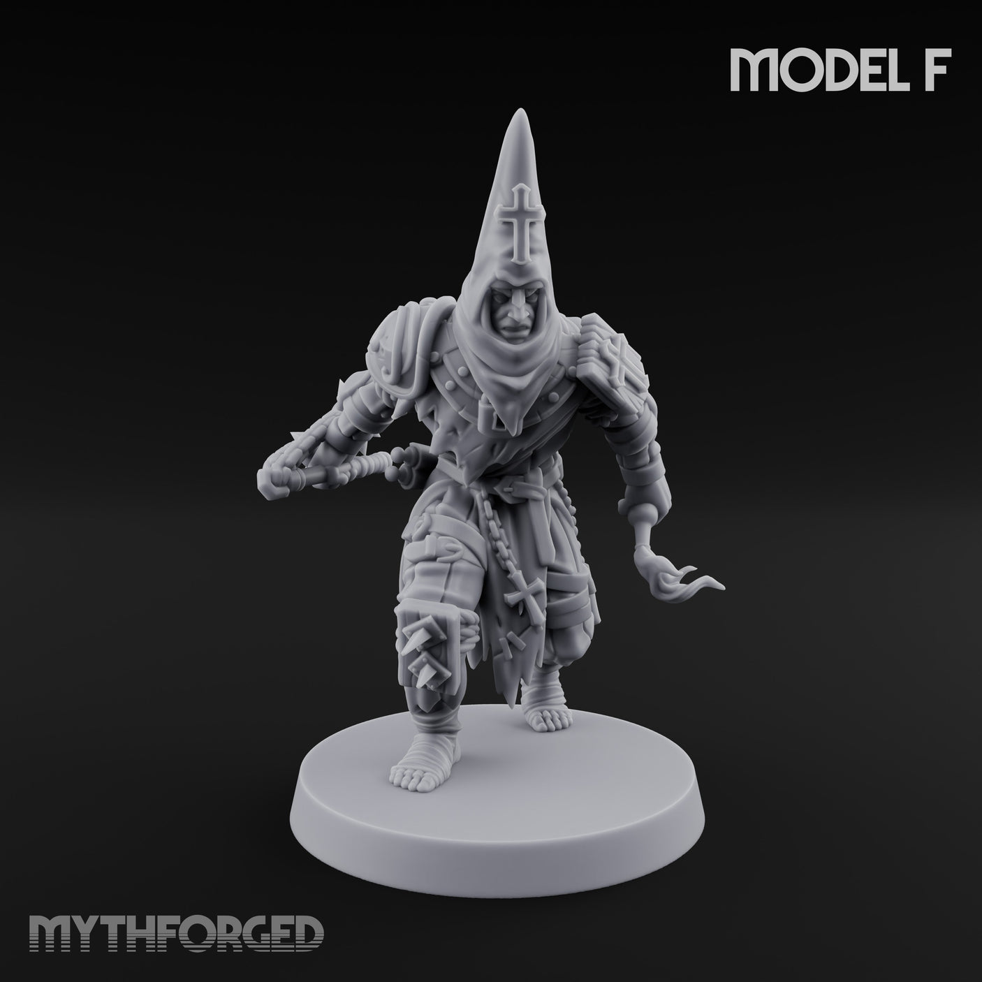 Cone Hatted Robed Human Pilgrim F Miniature for Dungeons and Dragons, Pathfinder or other TTRPGs