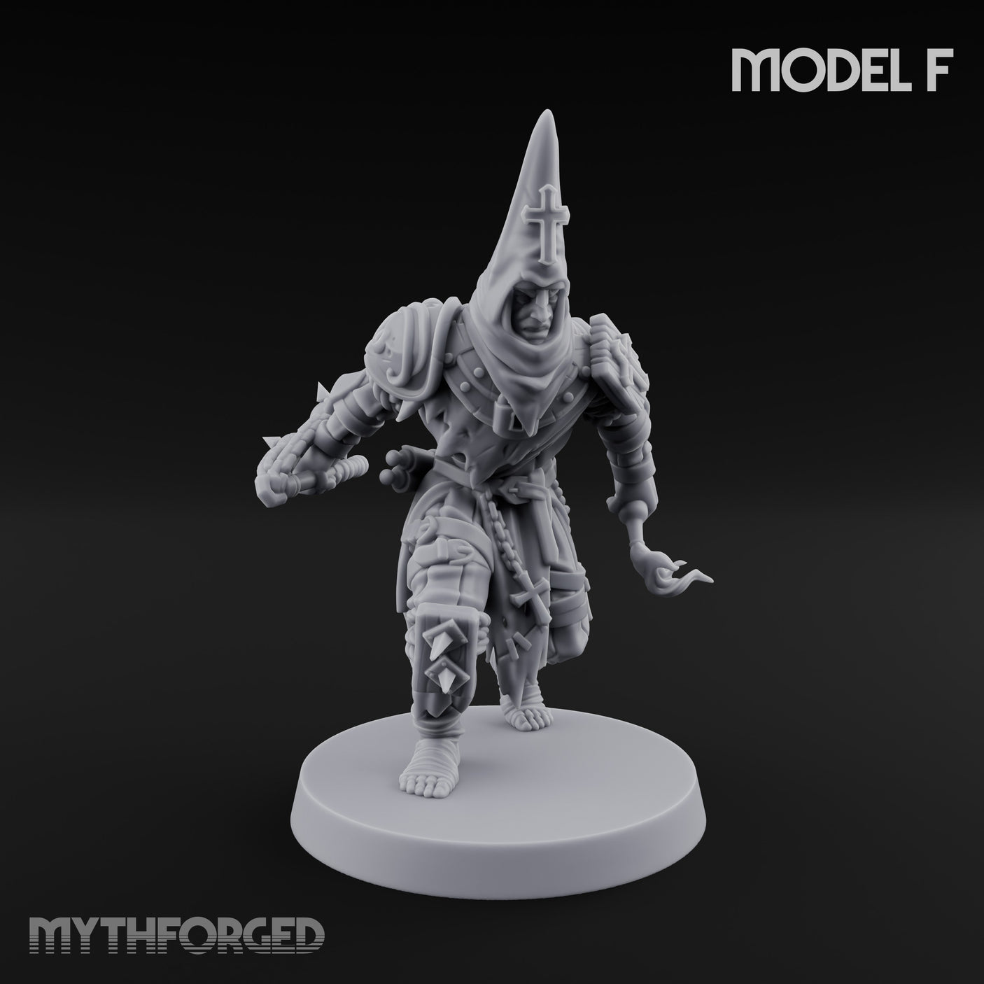 Cone Hatted Robed Human Pilgrim F Miniature for Dungeons and Dragons, Pathfinder or other TTRPGs