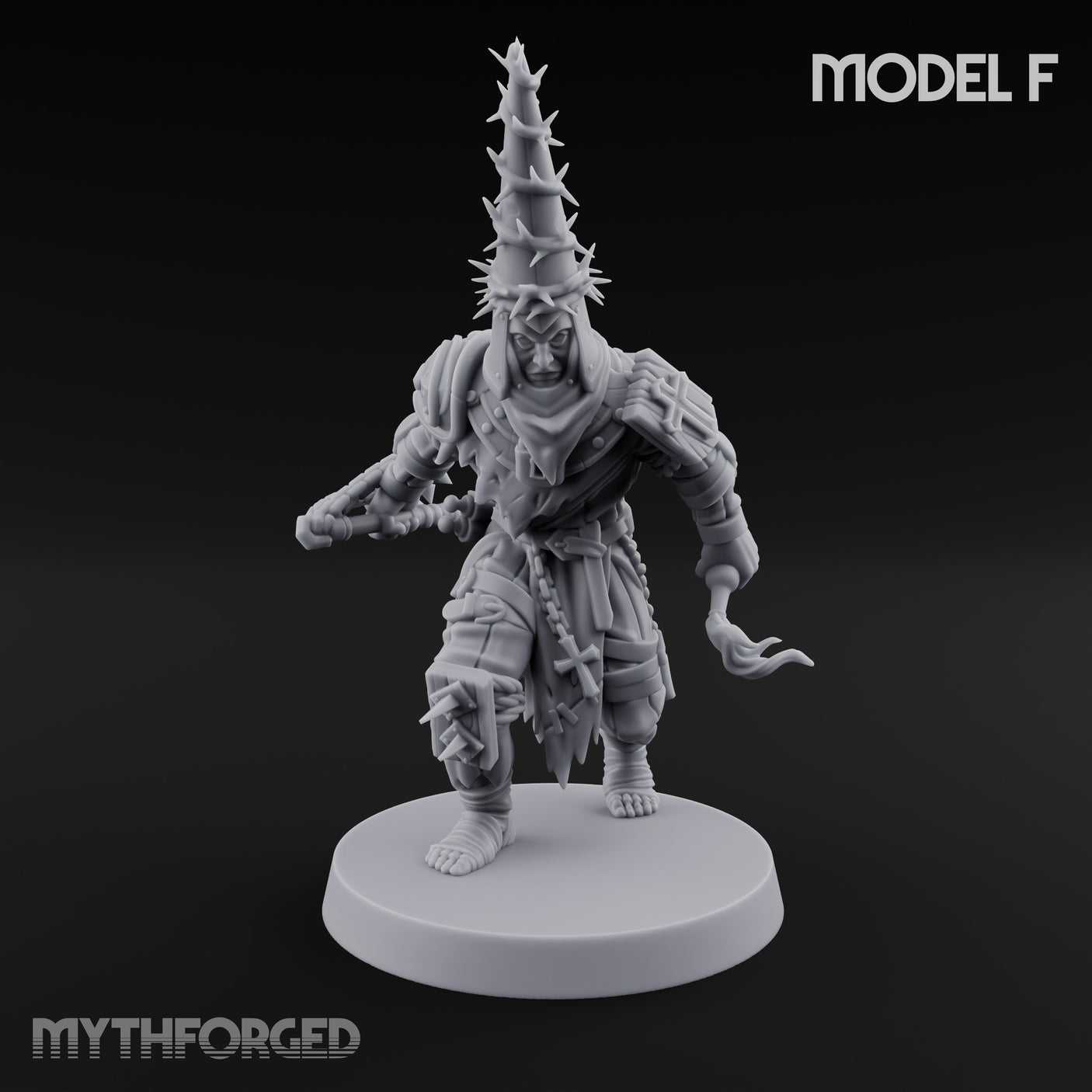 Cone Hatted Robed Human Pilgrim F Miniature for Dungeons and Dragons, Pathfinder or other TTRPGs