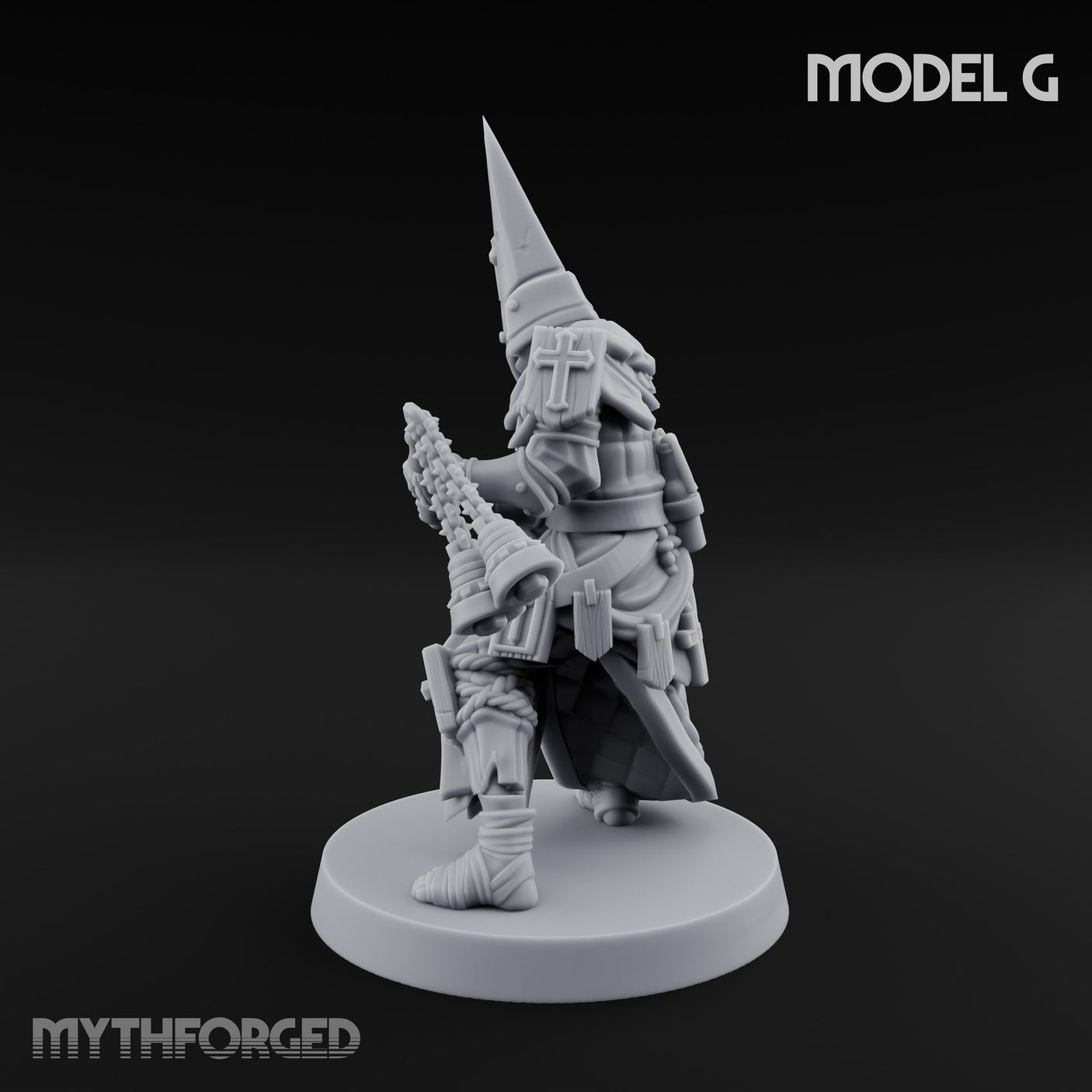 Cone Hatted Robed Human Pilgrim G Miniature for Dungeons and Dragons, Pathfinder or other TTRPGs