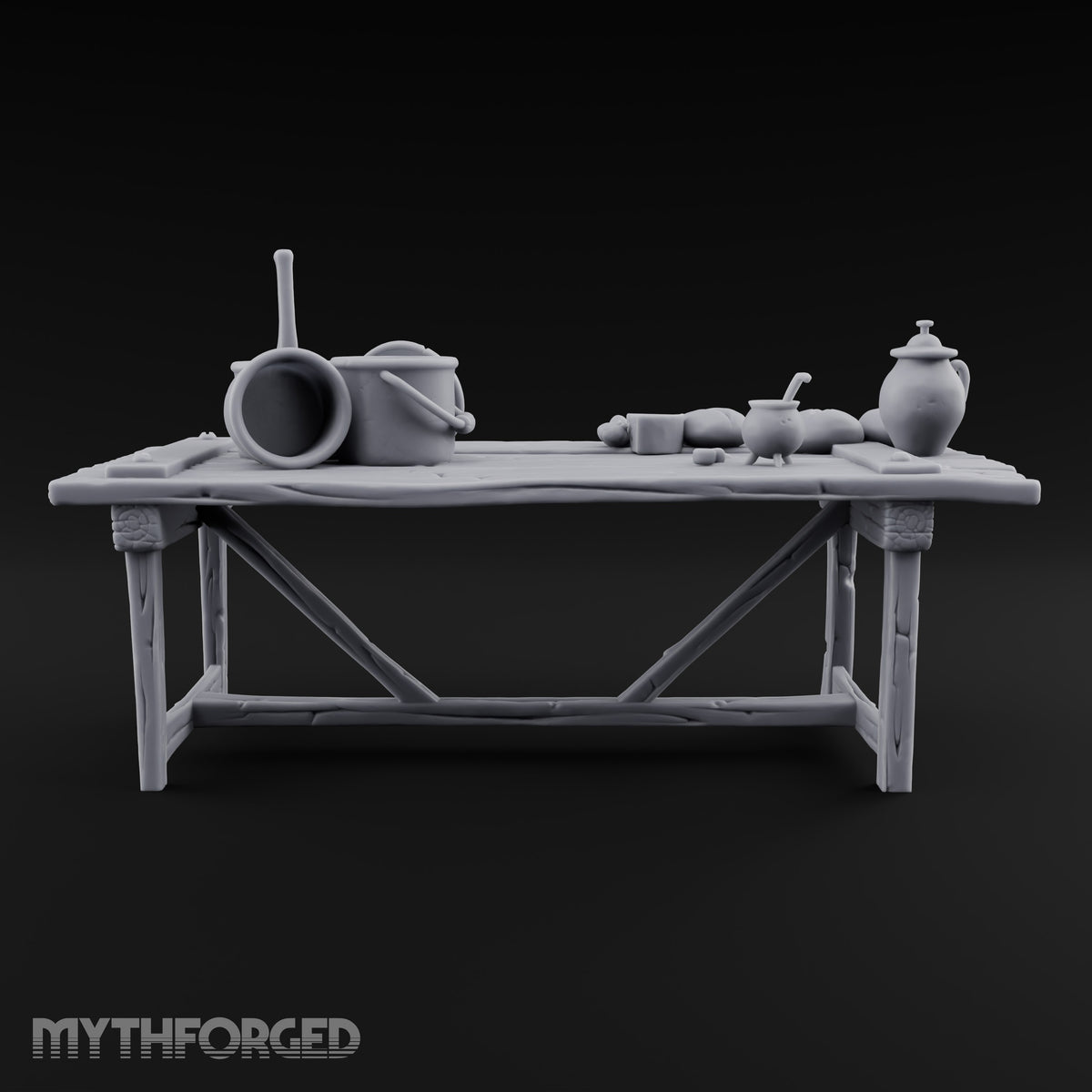 Supper Served Long Before Seating Wooden Kitchen Table