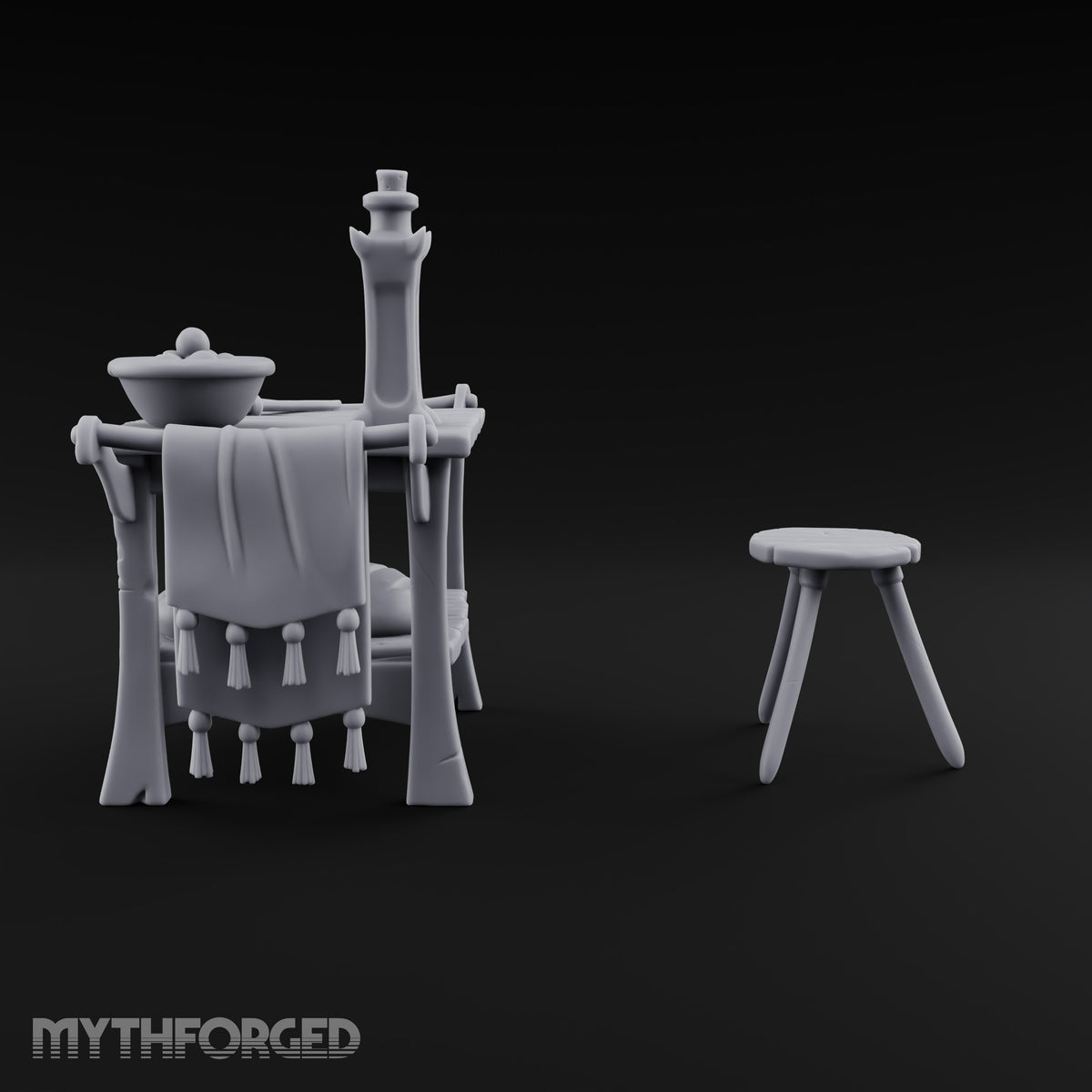 Pull Up a Stool Wooden Kitchen Table with Stool