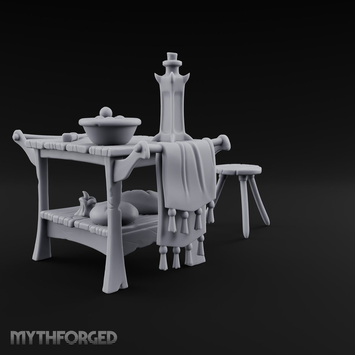 Pull Up a Stool Wooden Kitchen Table with Stool