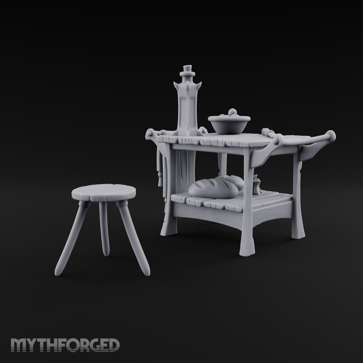 Pull Up a Stool Wooden Kitchen Table with Stool