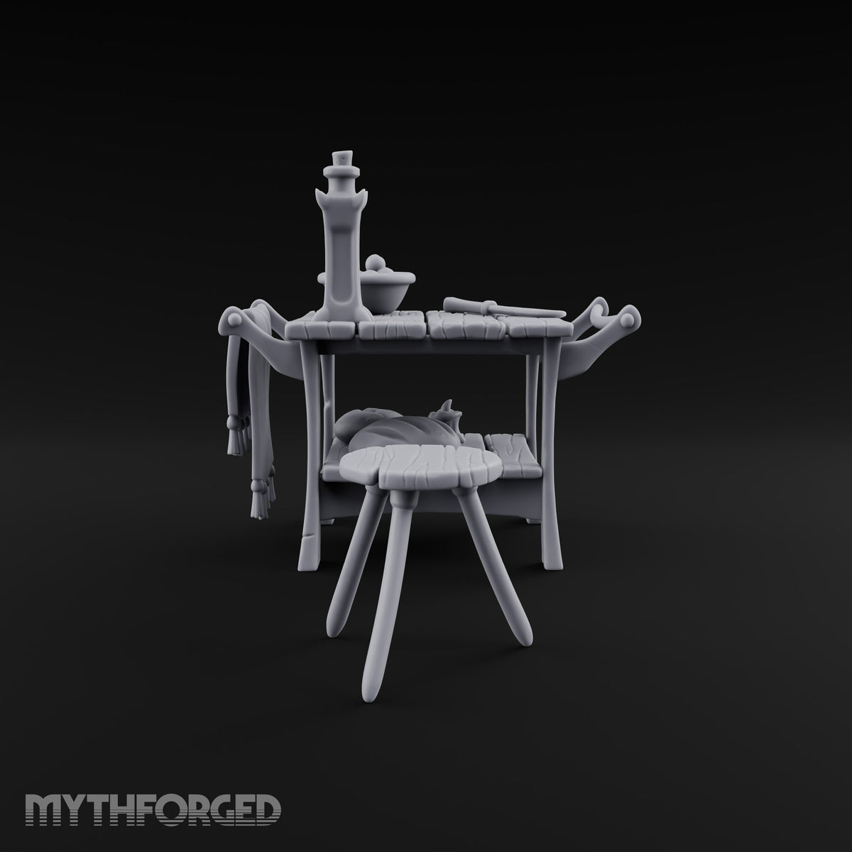 Pull Up a Stool Wooden Kitchen Table with Stool