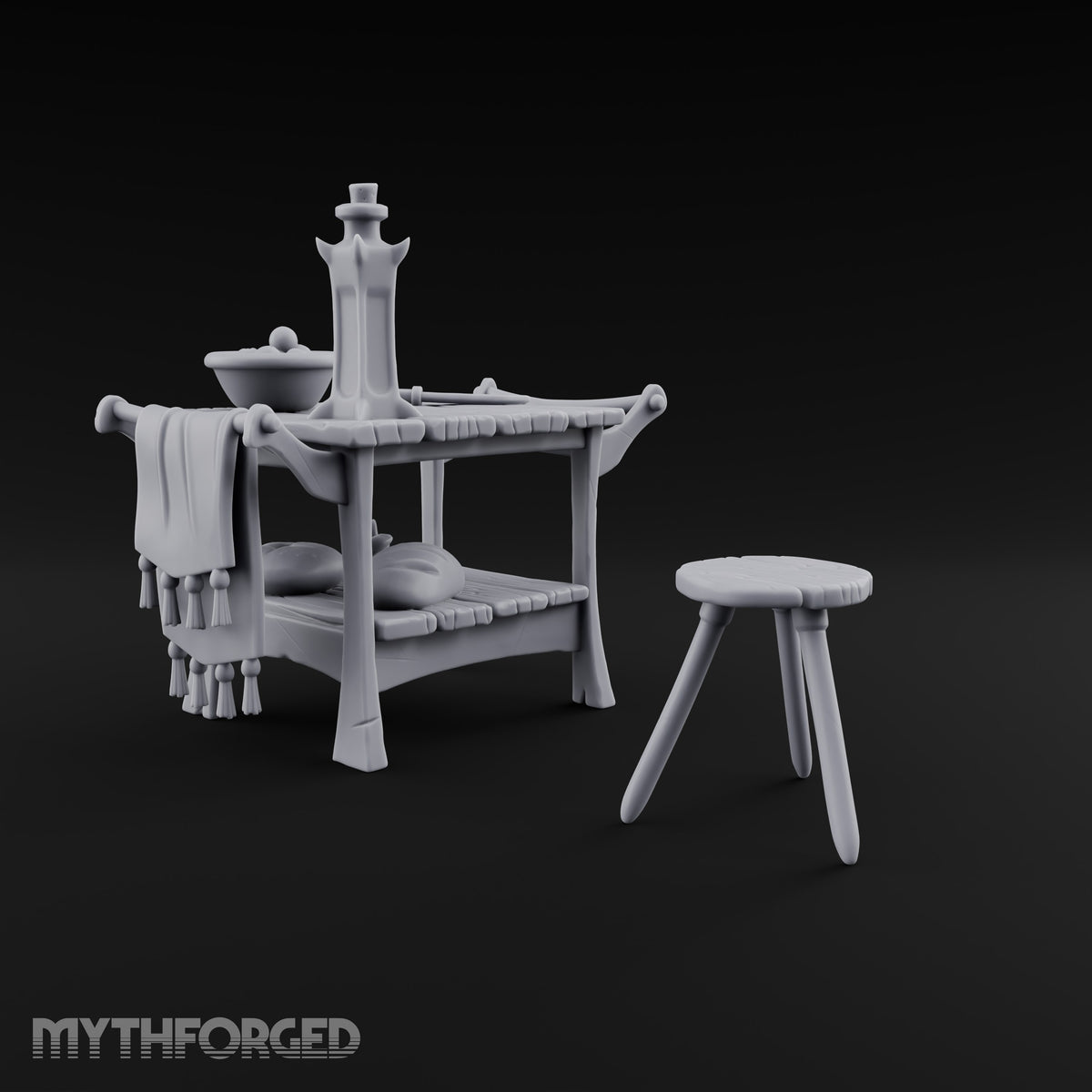 Pull Up a Stool Wooden Kitchen Table with Stool