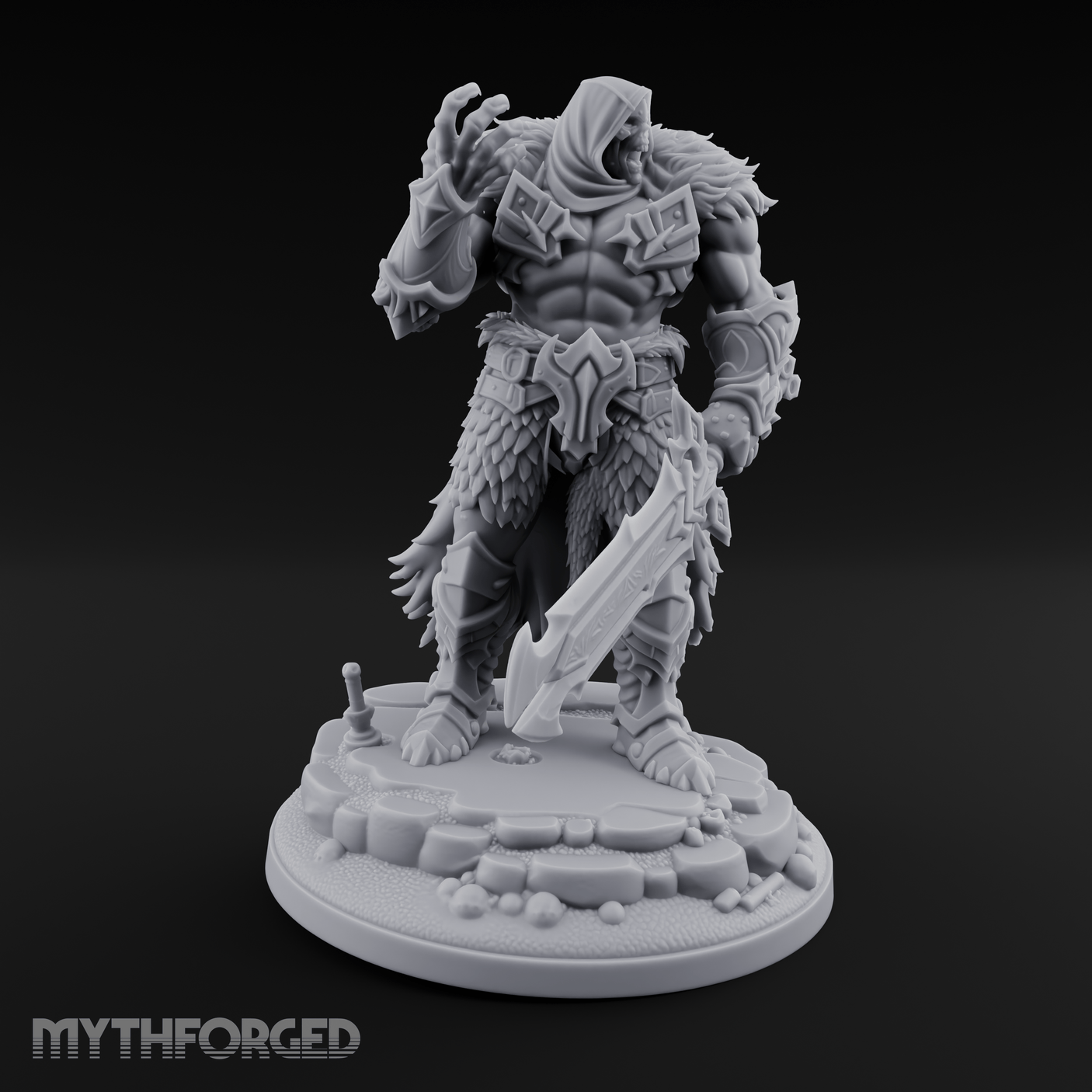 Corrupted Viking Warlord Miniature for Dungeons and Dragons, Pathfinder or other TTRPGs