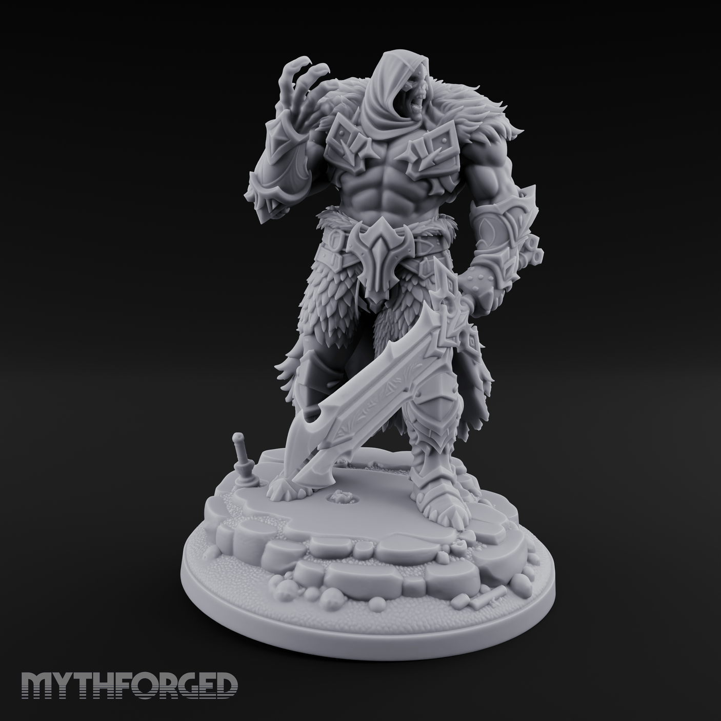 Corrupted Viking Warlord Miniature for Dungeons and Dragons, Pathfinder or other TTRPGs