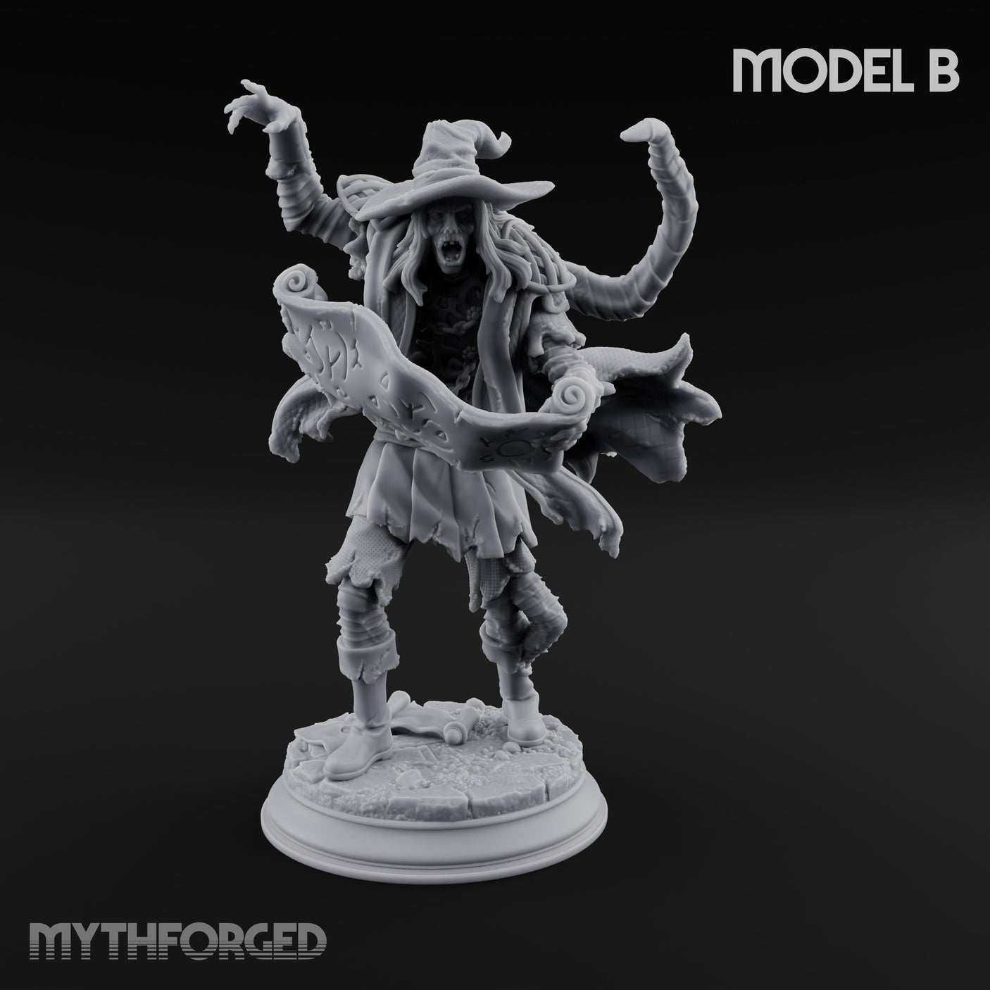 Corruption Spreading Human Warlock B Miniature for Dungeons and Dragons, Pathfinder or other TTRPGs