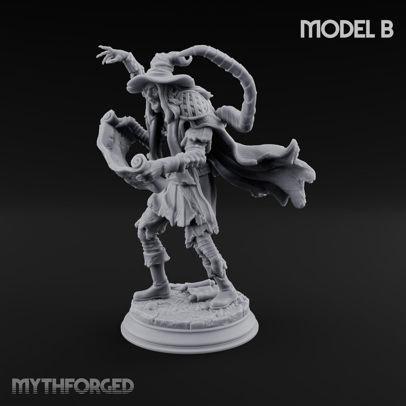 Corruption Spreading Human Warlock B Miniature for Dungeons and Dragons, Pathfinder or other TTRPGs