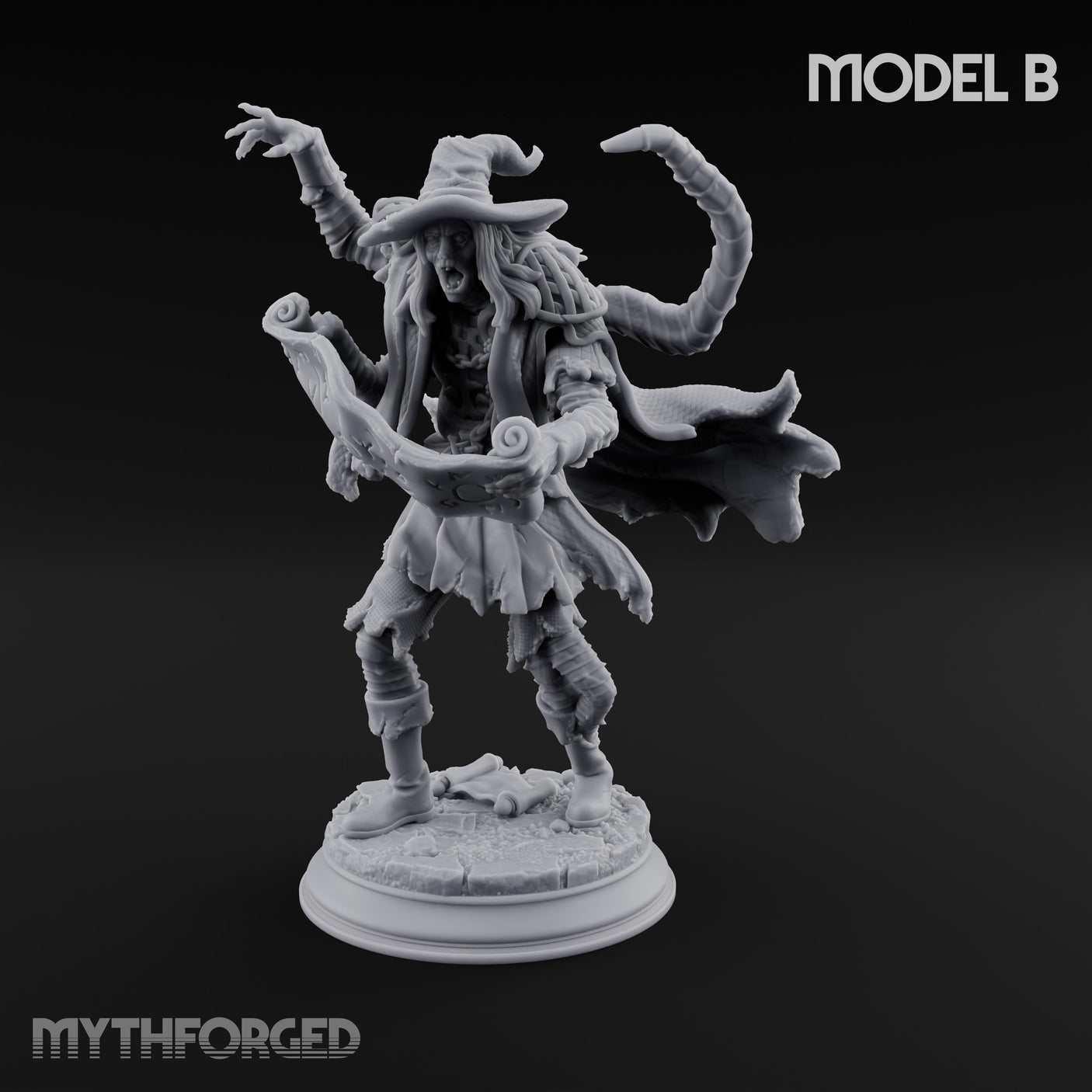 Corruption Spreading Human Warlock B Miniature for Dungeons and Dragons, Pathfinder or other TTRPGs