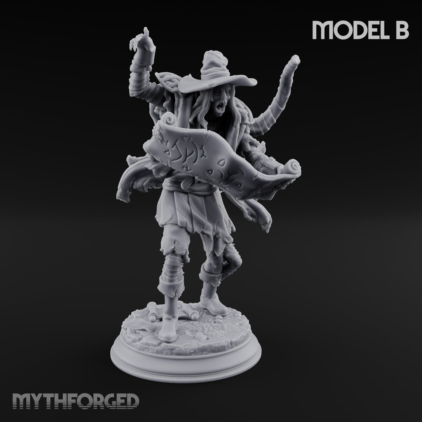 Corruption Spreading Human Warlock B Miniature for Dungeons and Dragons, Pathfinder or other TTRPGs