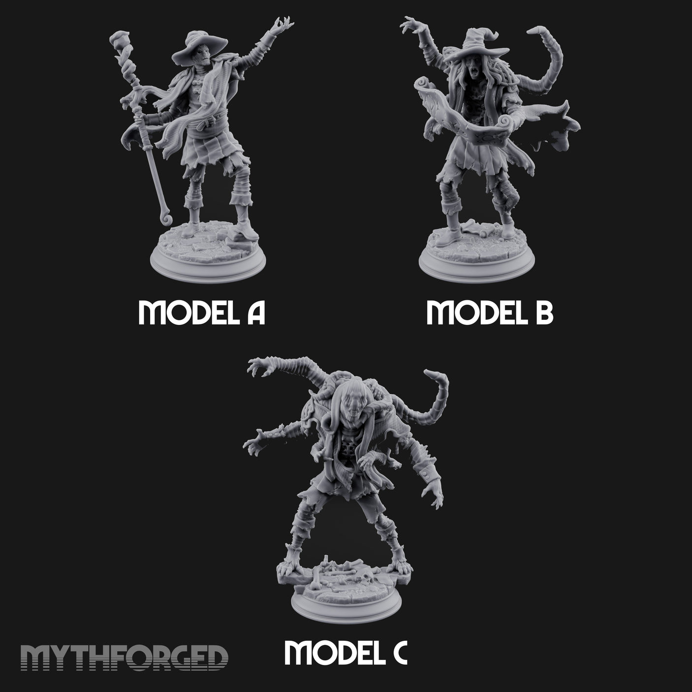 Corruption Spreading Human Warlocks Miniature for Dungeons and Dragons, Pathfinder or other TTRPGs