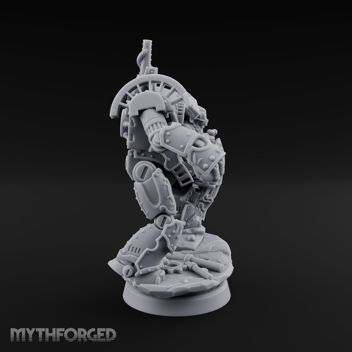 Short on Height, Long on Steel Gnome Tinker Piloting Steam-Powered Mech Suit with Twin-Barrel Cannon