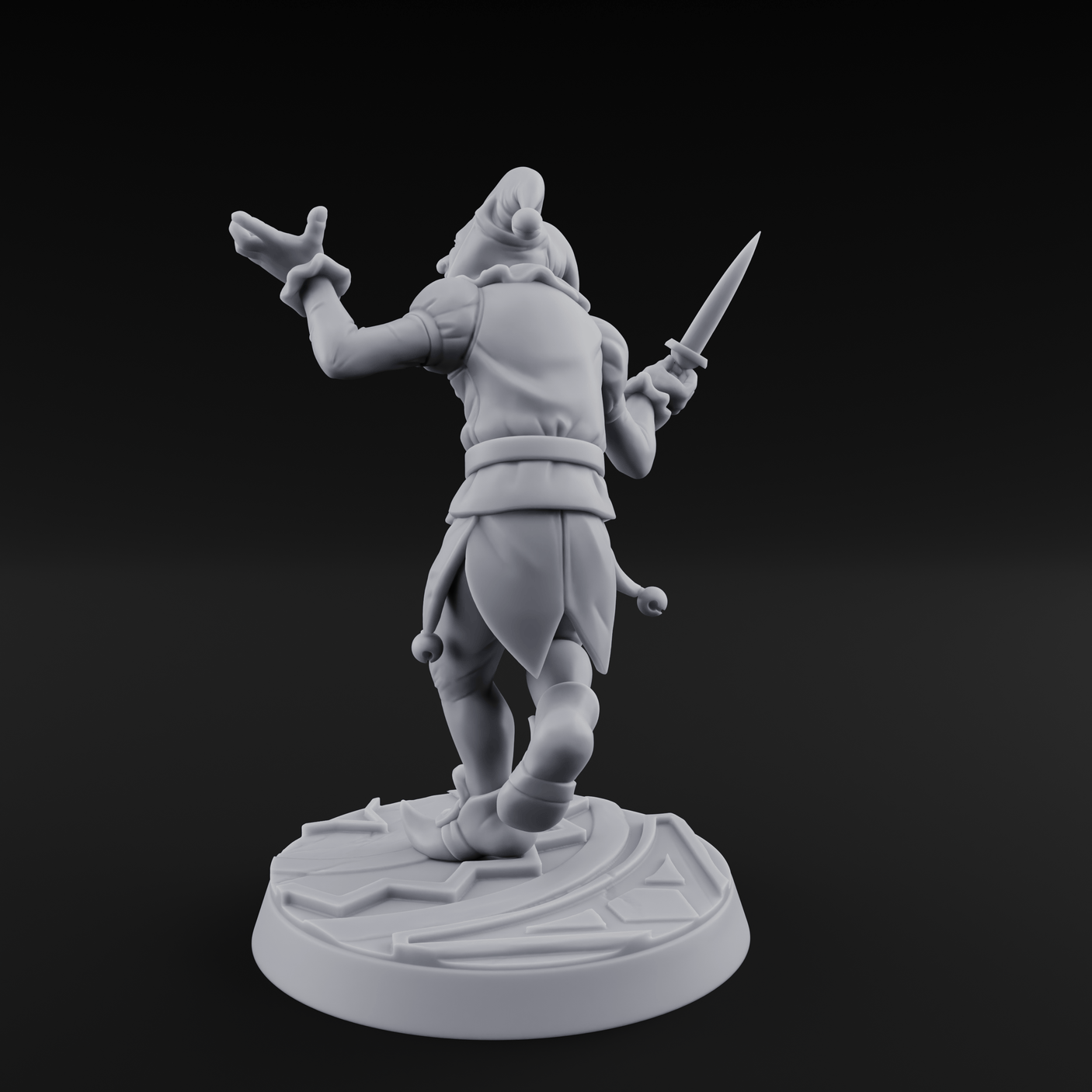 Cackling And Prancing Human Jester Miniature for Dungeons and Dragons, Pathfinder or other TTRPGs