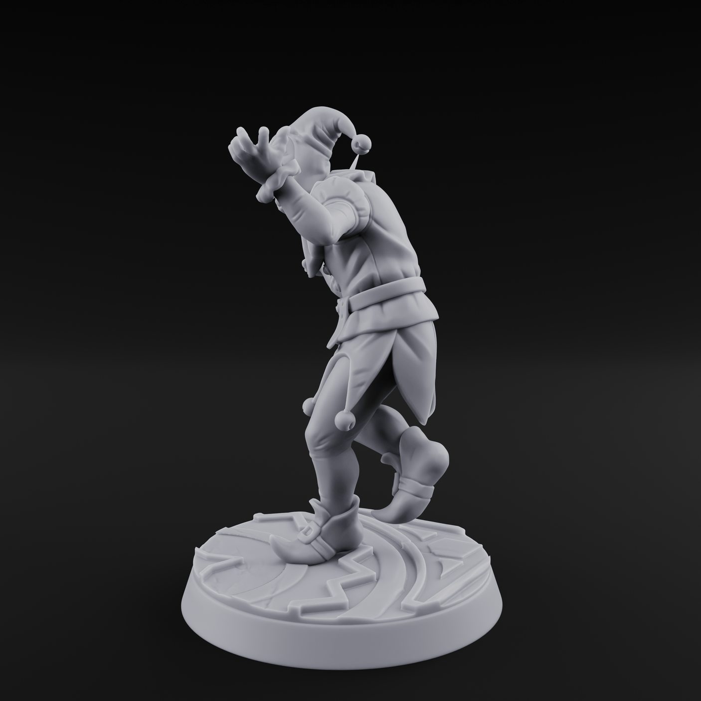 Cackling And Prancing Human Jester Miniature for Dungeons and Dragons, Pathfinder or other TTRPGs