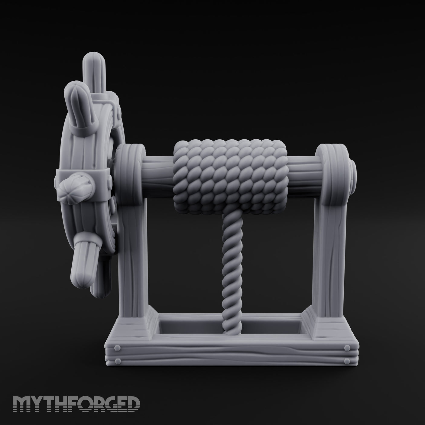 Crank-Handled Spool-Wound Helm Miniature for Dungeons and Dragons, Pathfinder or other TTRPGs