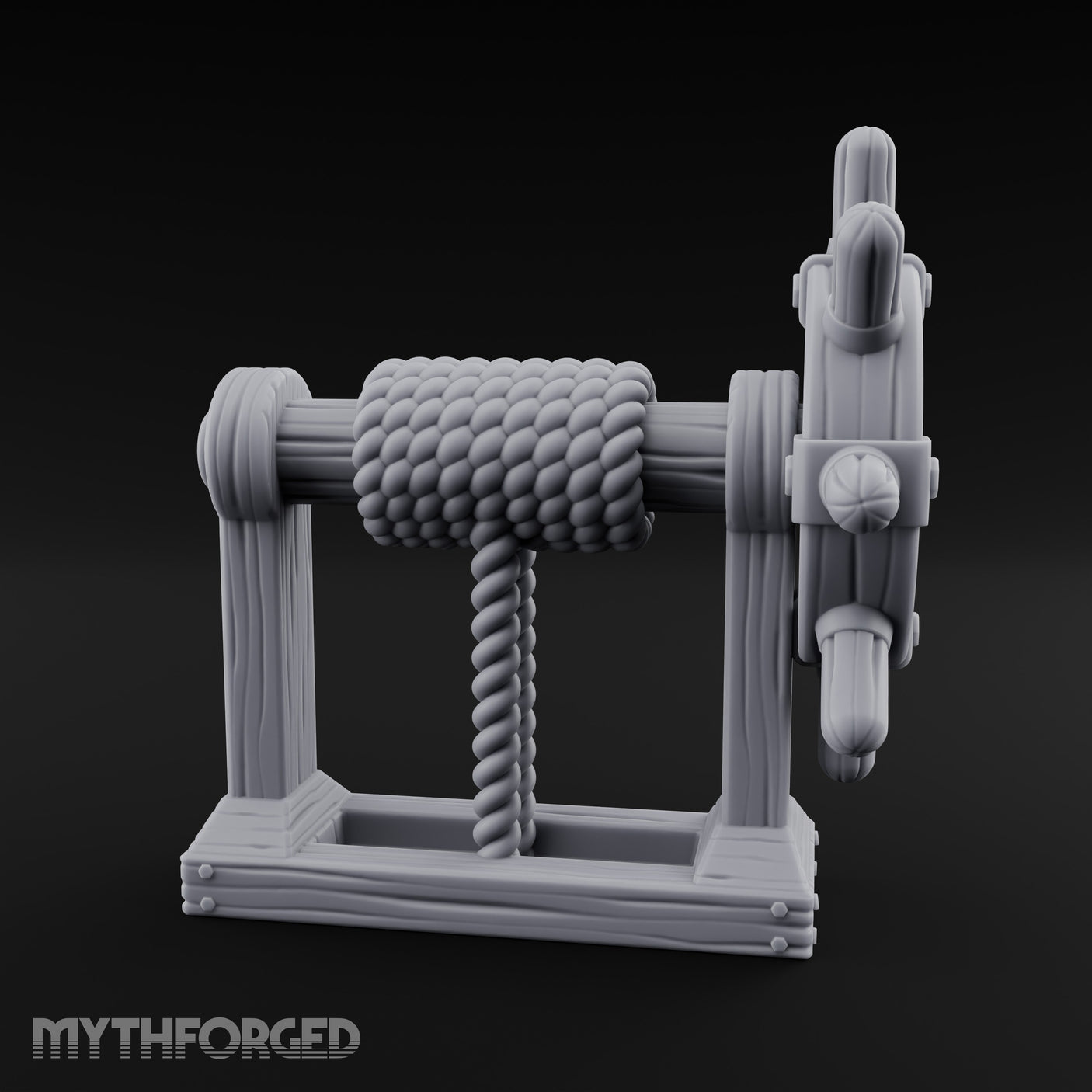 Crank-Handled Spool-Wound Helm Miniature for Dungeons and Dragons, Pathfinder or other TTRPGs