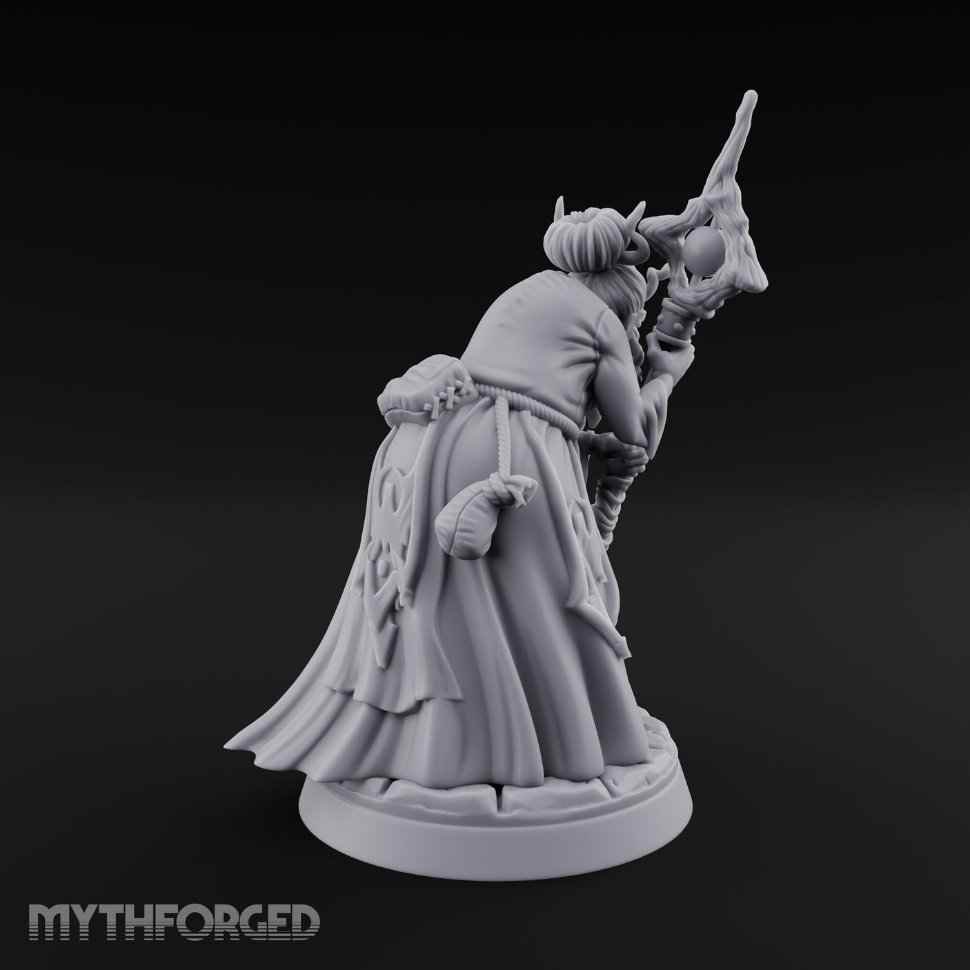 Crooked Staff Clutching Demon Hag Miniature for Dungeons and Dragons, Pathfinder or other TTRPGs