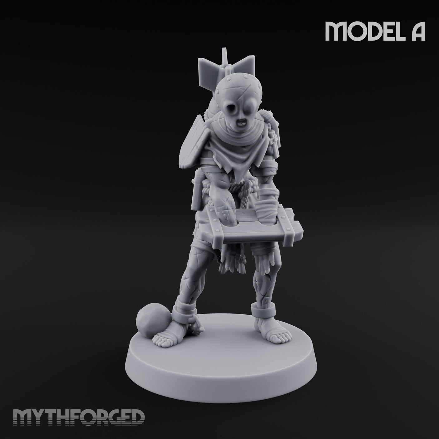 Cross Bound Shackled Human Prisoner A Miniature for Dungeons and Dragons, Pathfinder or other TTRPGs