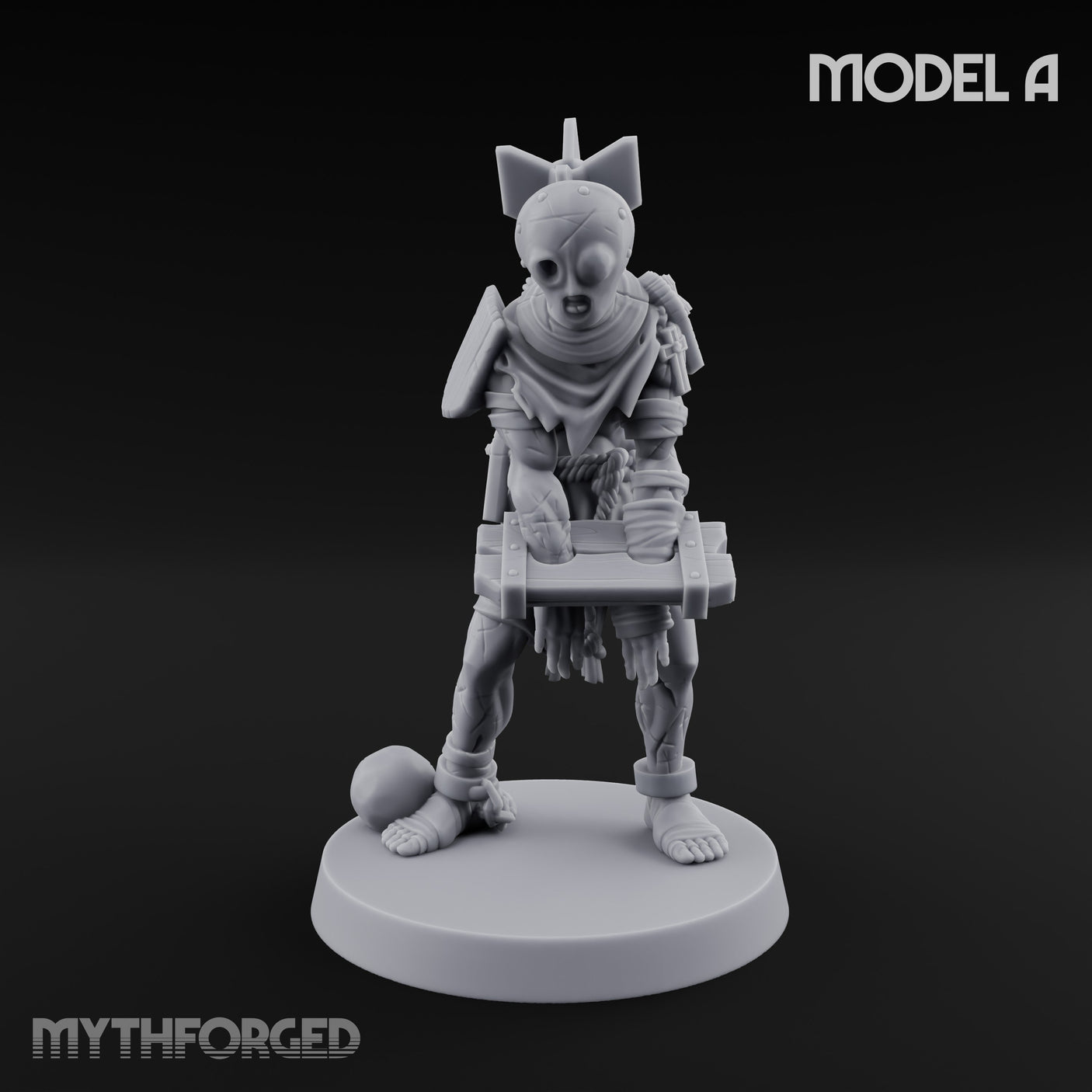 Cross Bound Shackled Human Prisoners Miniature for Dungeons and Dragons, Pathfinder or other TTRPGs