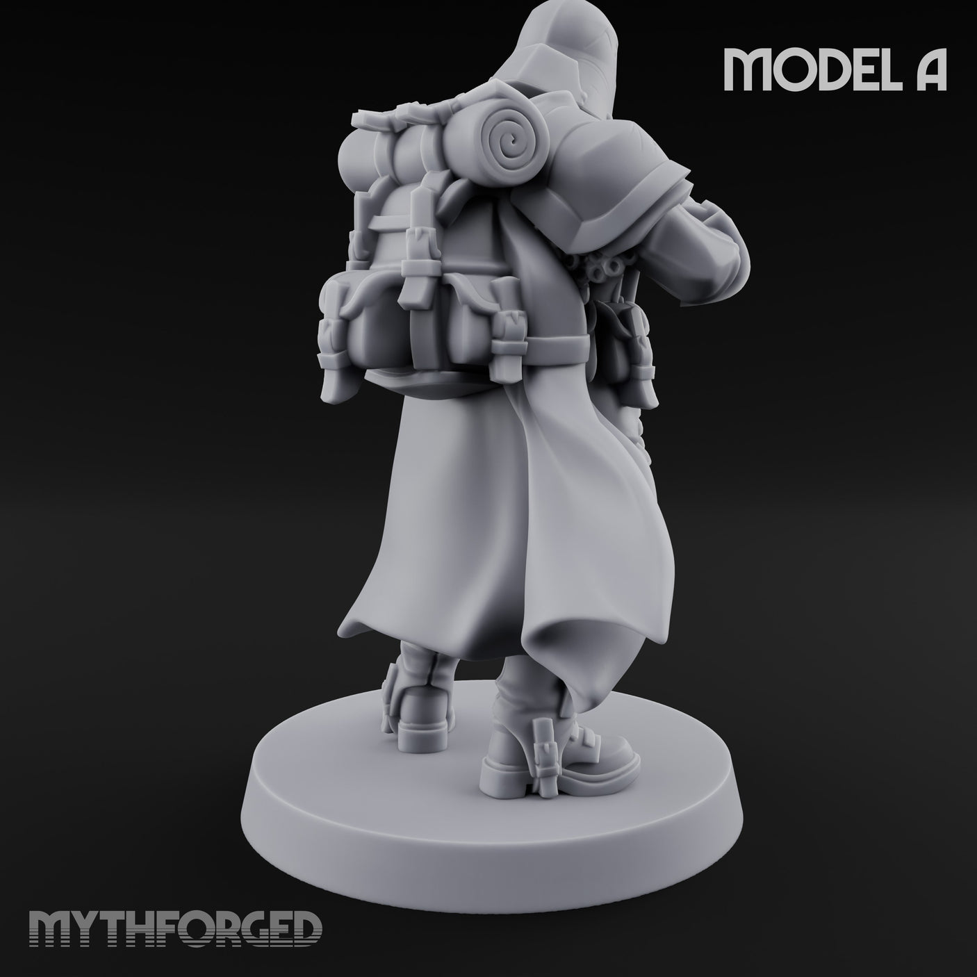 Cross Emblazoned Gun Bearing Ashen Trooper A Miniature for Dungeons and Dragons, Pathfinder or other TTRPGs