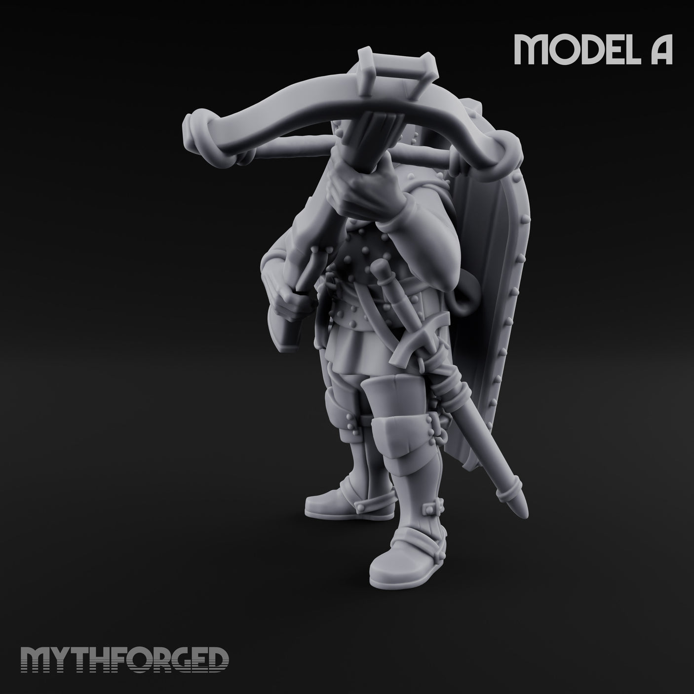 Crossbow Cranking Human Crossbowman A Miniature for Dungeons and Dragons, Pathfinder or other TTRPGs