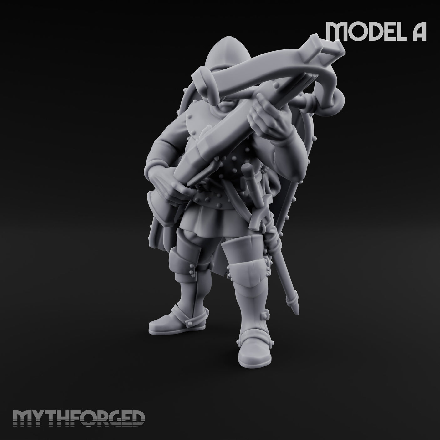 Crossbow Cranking Human Crossbowman A Miniature for Dungeons and Dragons, Pathfinder or other TTRPGs