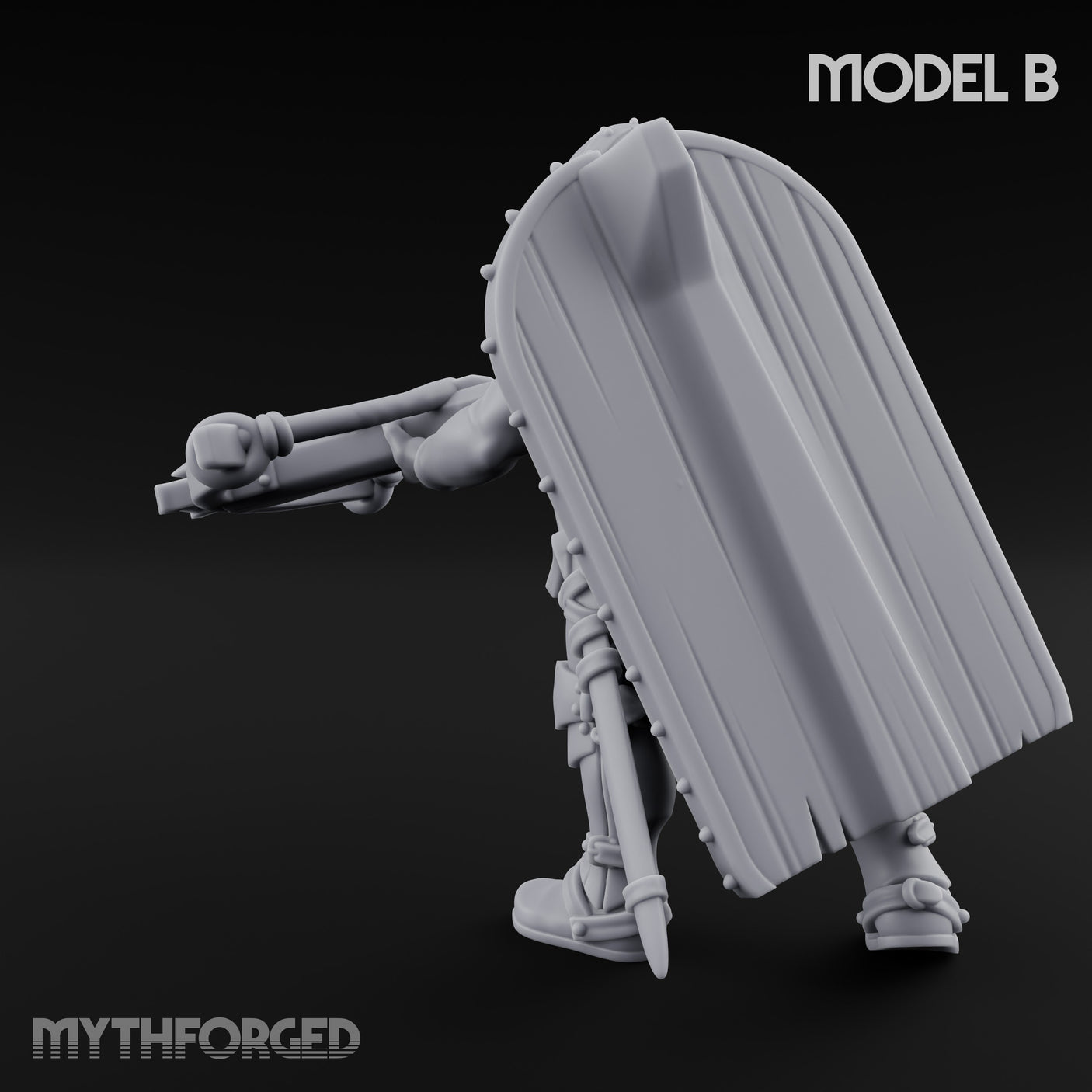 Crossbow Cranking Human Crossbowman B Miniature for Dungeons and Dragons, Pathfinder or other TTRPGs