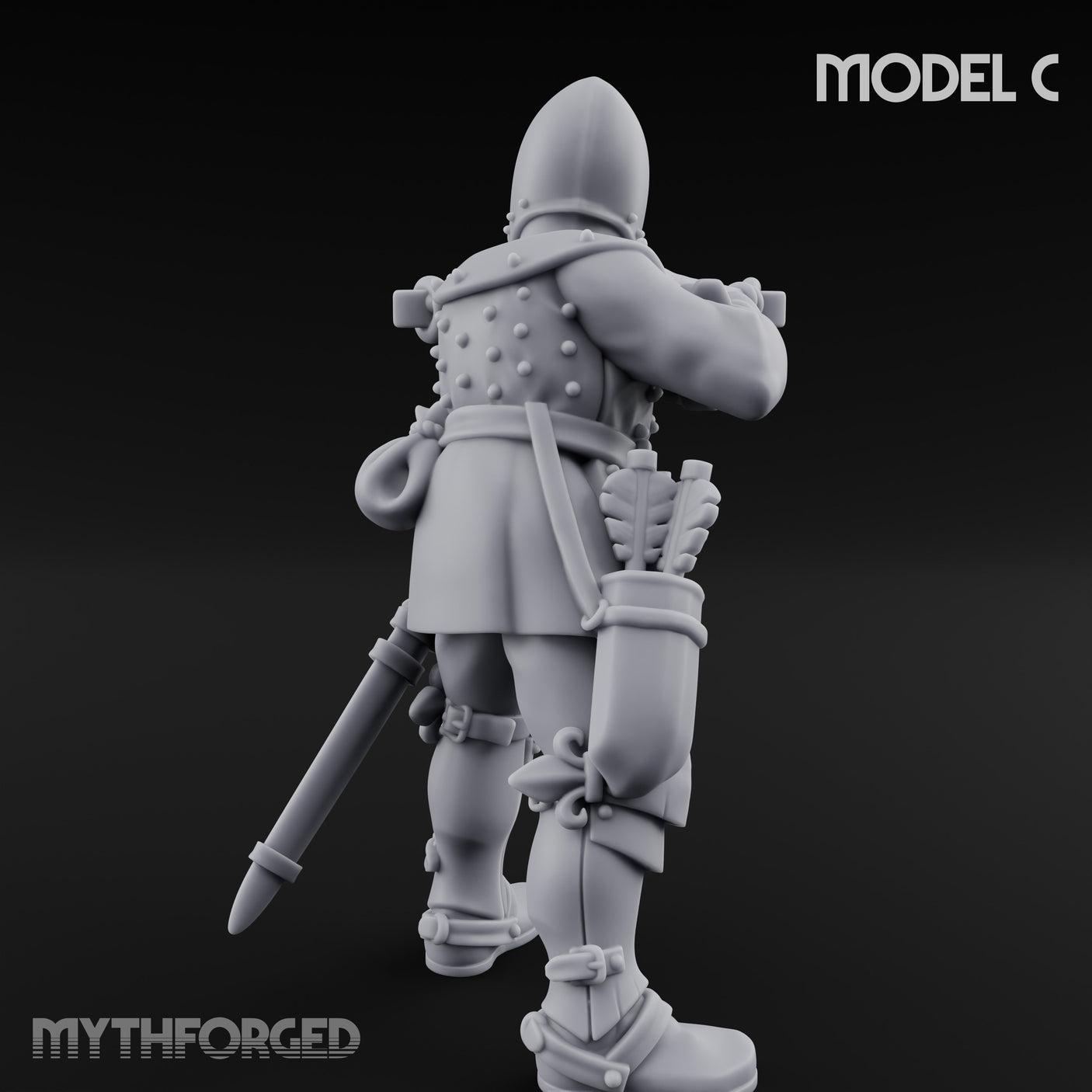 Crossbow Cranking Human Crossbowman C Miniature for Dungeons and Dragons, Pathfinder or other TTRPGs