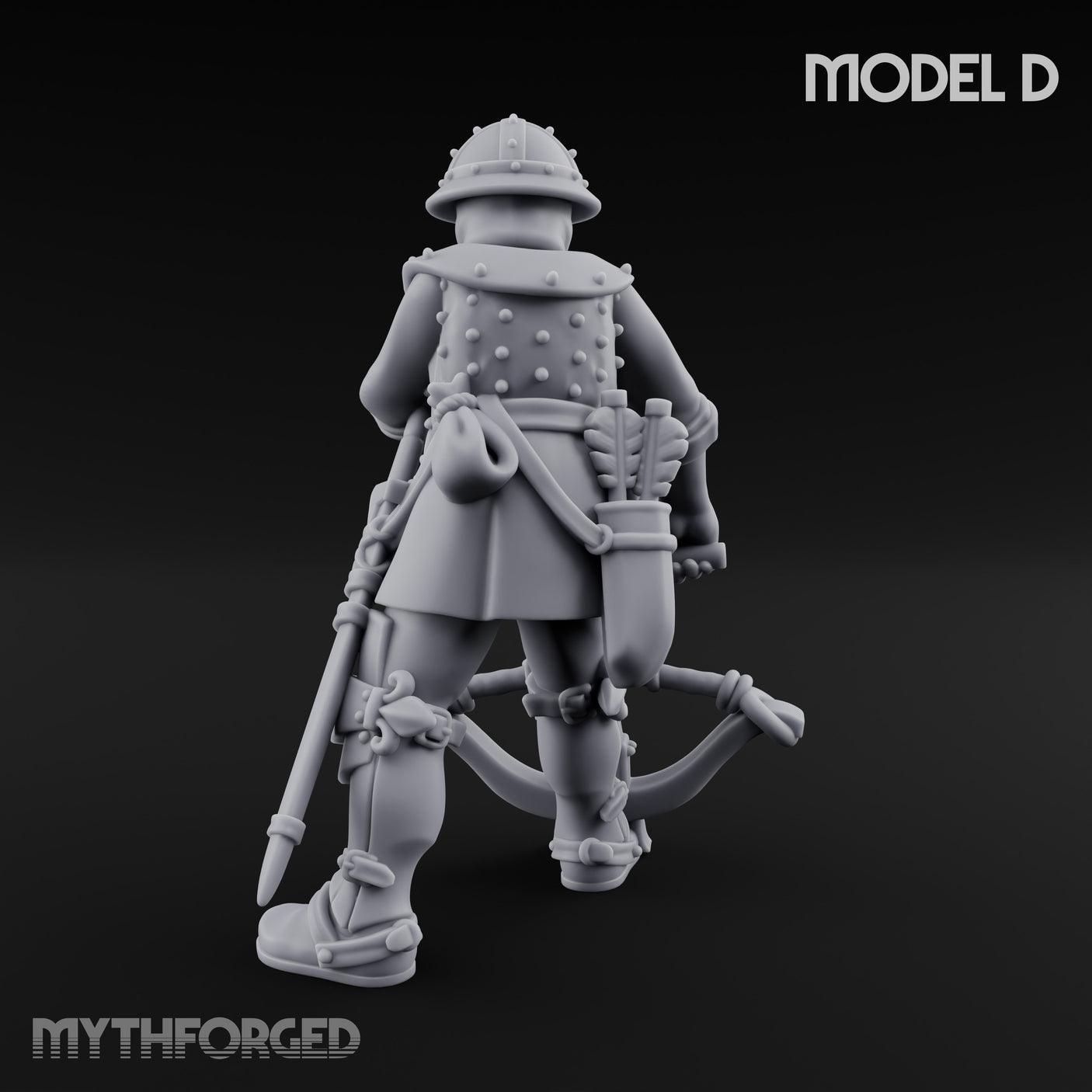 Crossbow Cranking Human Crossbowman D Miniature for Dungeons and Dragons, Pathfinder or other TTRPGs