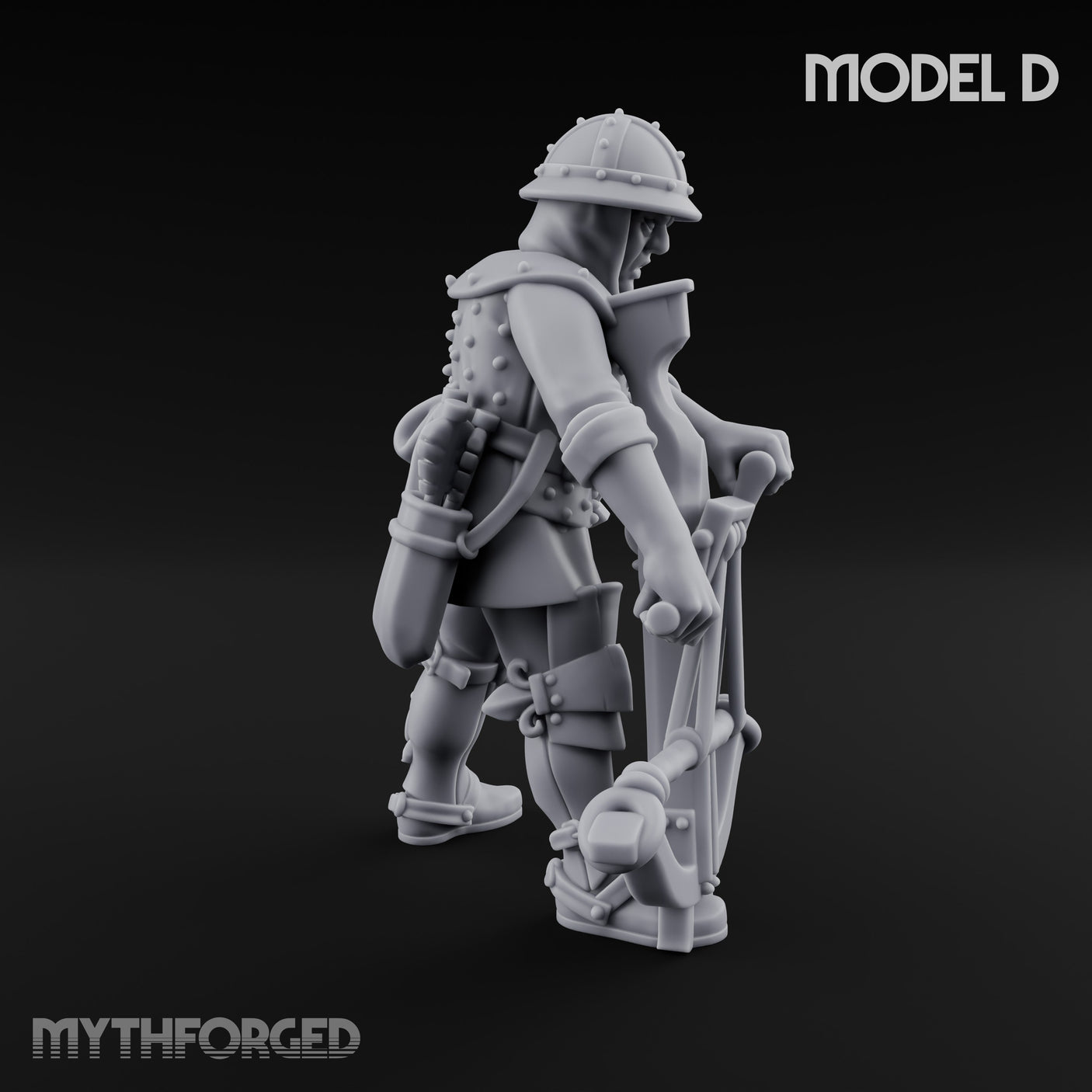Crossbow Cranking Human Crossbowmen Miniature for Dungeons and Dragons, Pathfinder or other TTRPGs