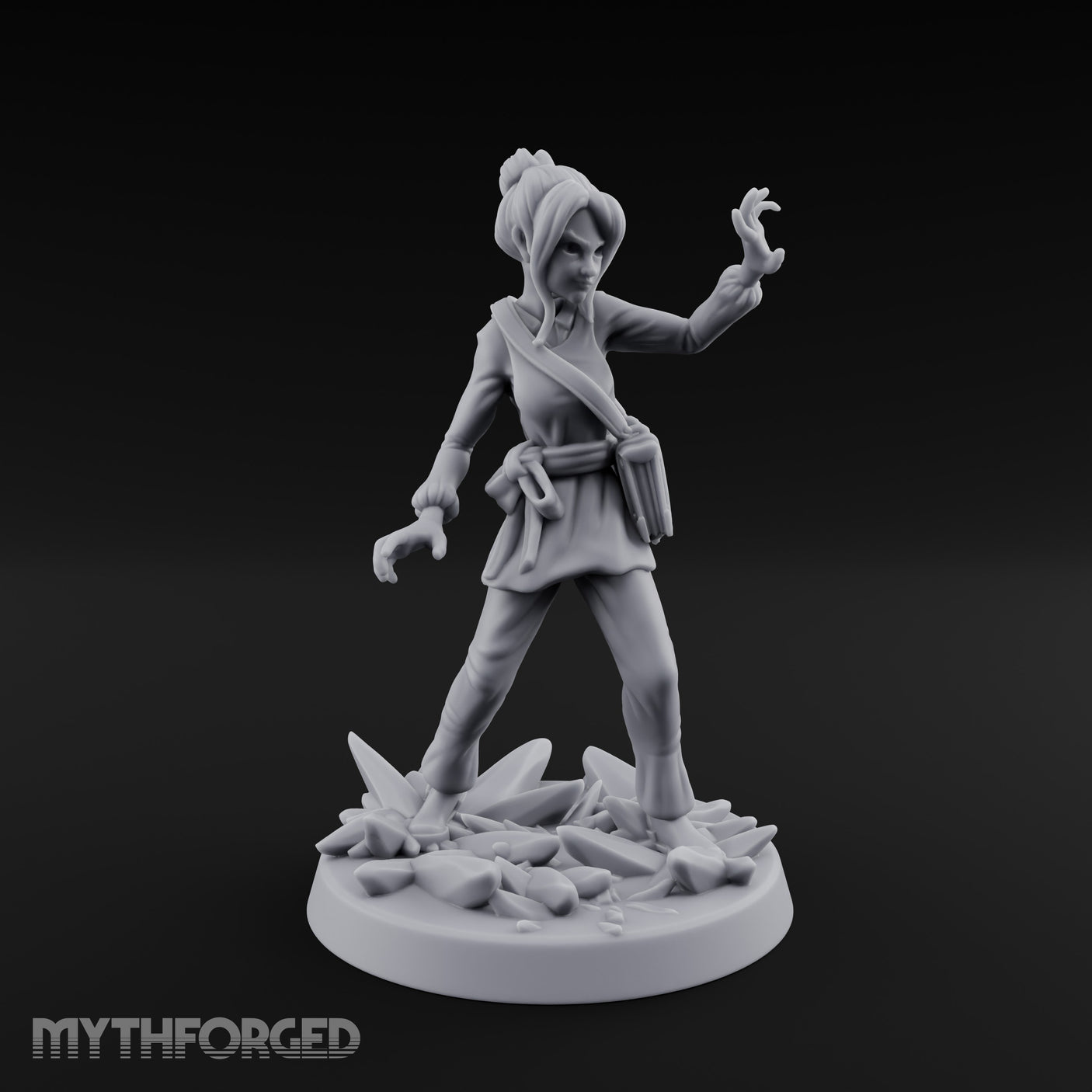 Crystal Conjuring Sorceress Miniature for Dungeons and Dragons, Pathfinder or other TTRPGs