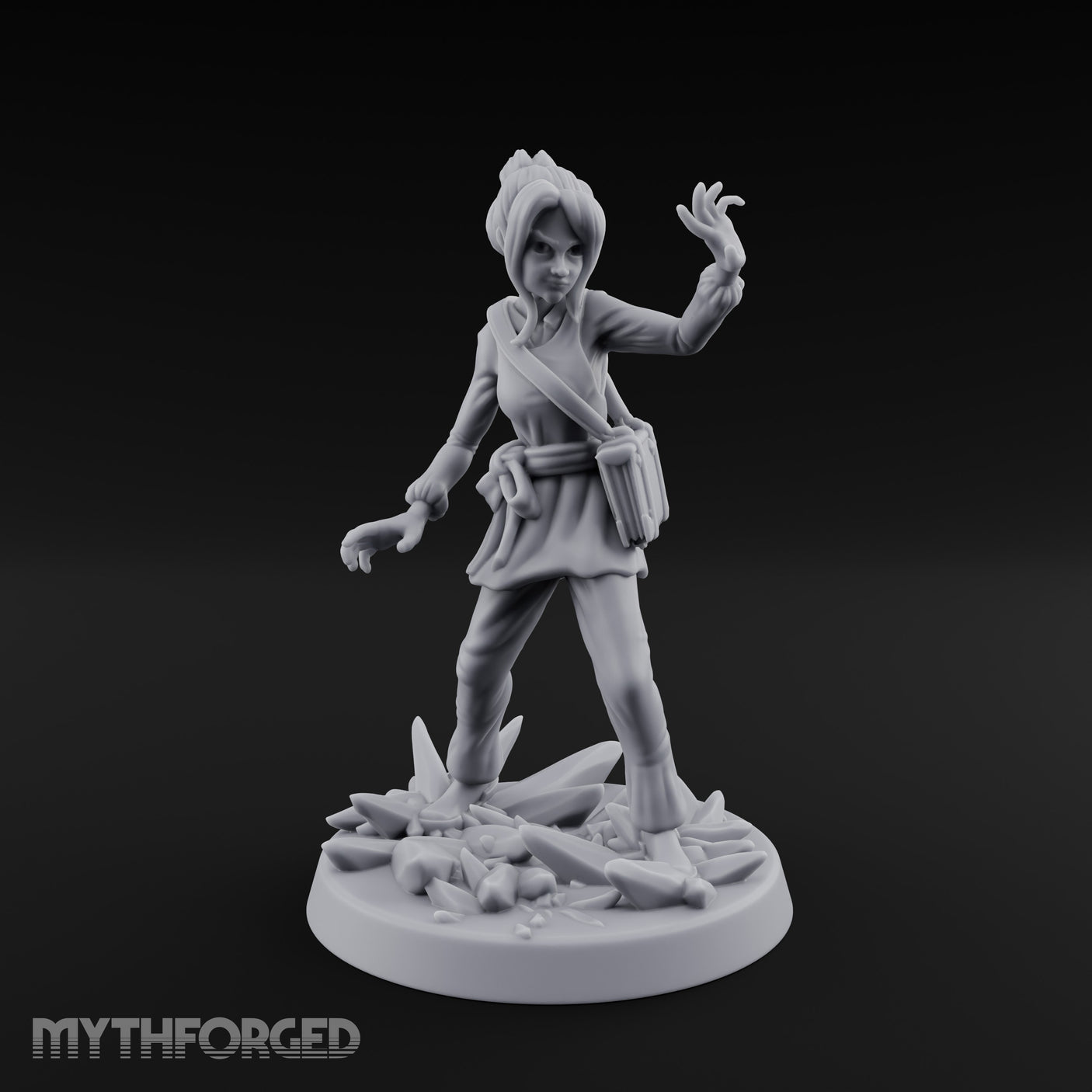 Crystal Conjuring Sorceress Miniature for Dungeons and Dragons, Pathfinder or other TTRPGs