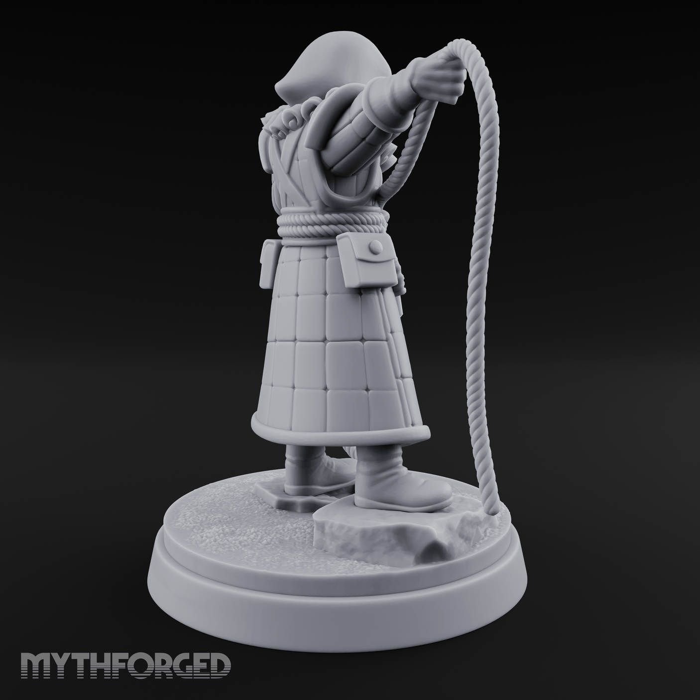 Noose Coiled Ready Human Cultist Miniature for Dungeons and Dragons, Pathfinder or other TTRPGs