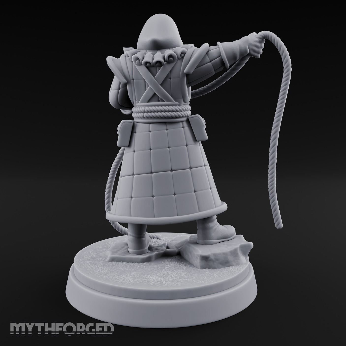 Noose Coiled Ready Human Cultist Miniature for Dungeons and Dragons, Pathfinder or other TTRPGs