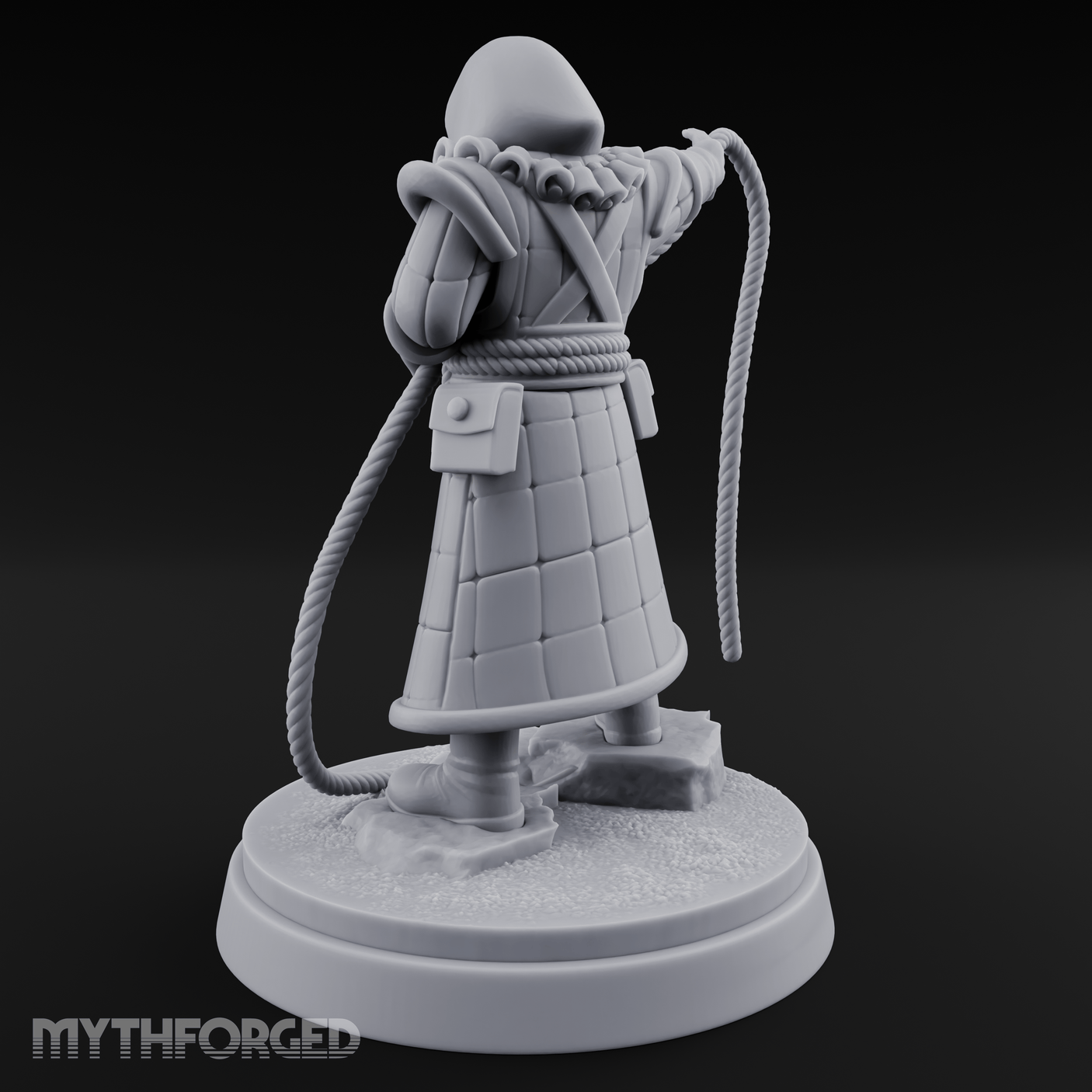 Noose Coiled Ready Human Cultist Miniature for Dungeons and Dragons, Pathfinder or other TTRPGs